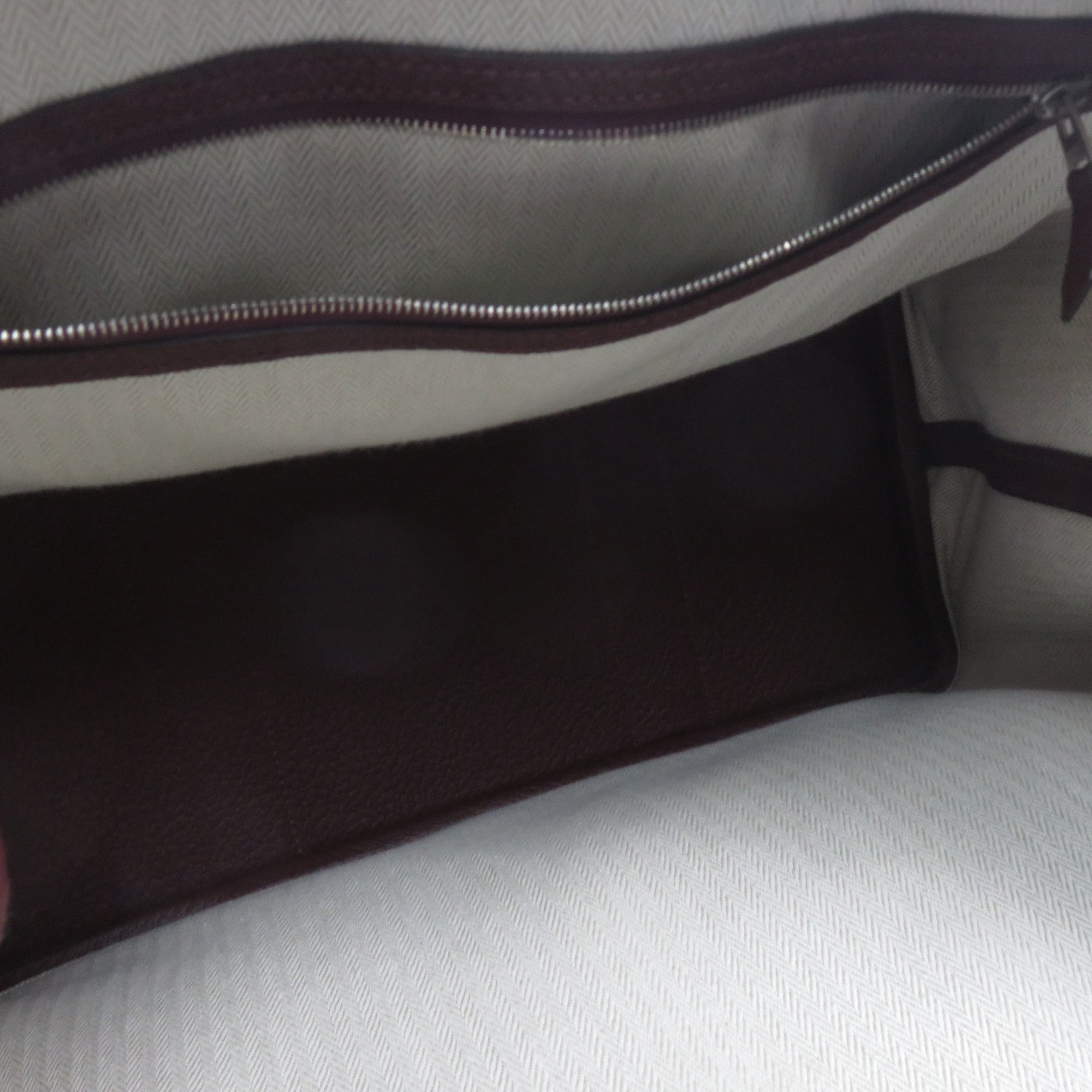 HERMES Negonda皮革Garden Party PM銀扣手挽袋酒紅色