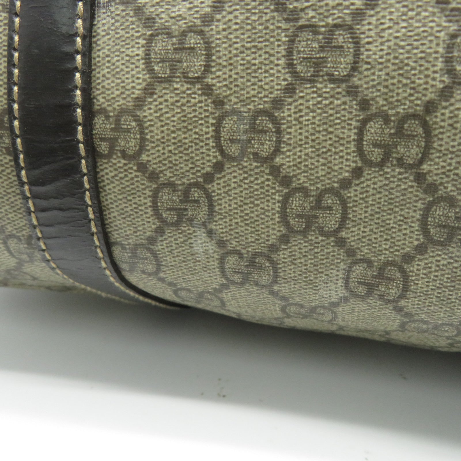 GUCCI GG帆布Hand Bag金扣手挽袋啡色