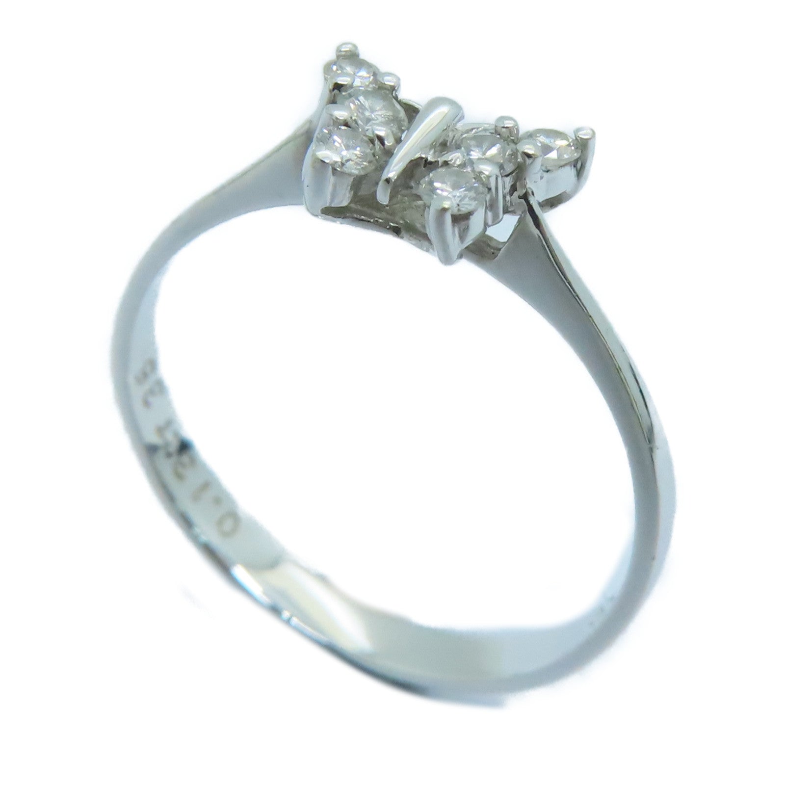 JEWELRY 18K White Gold Diamond Ring 0.13ct Diamond Ring US#5.5