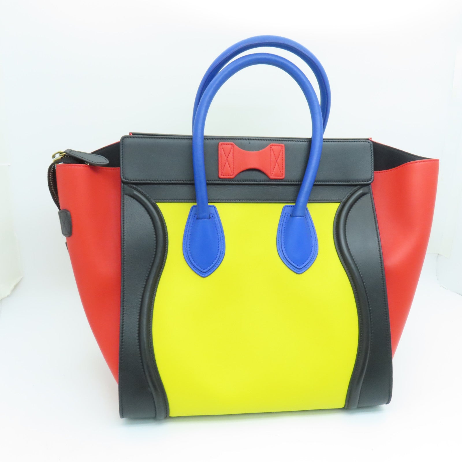 CELINE 牛皮皮革Mini Luggage手挽袋金扣彩色