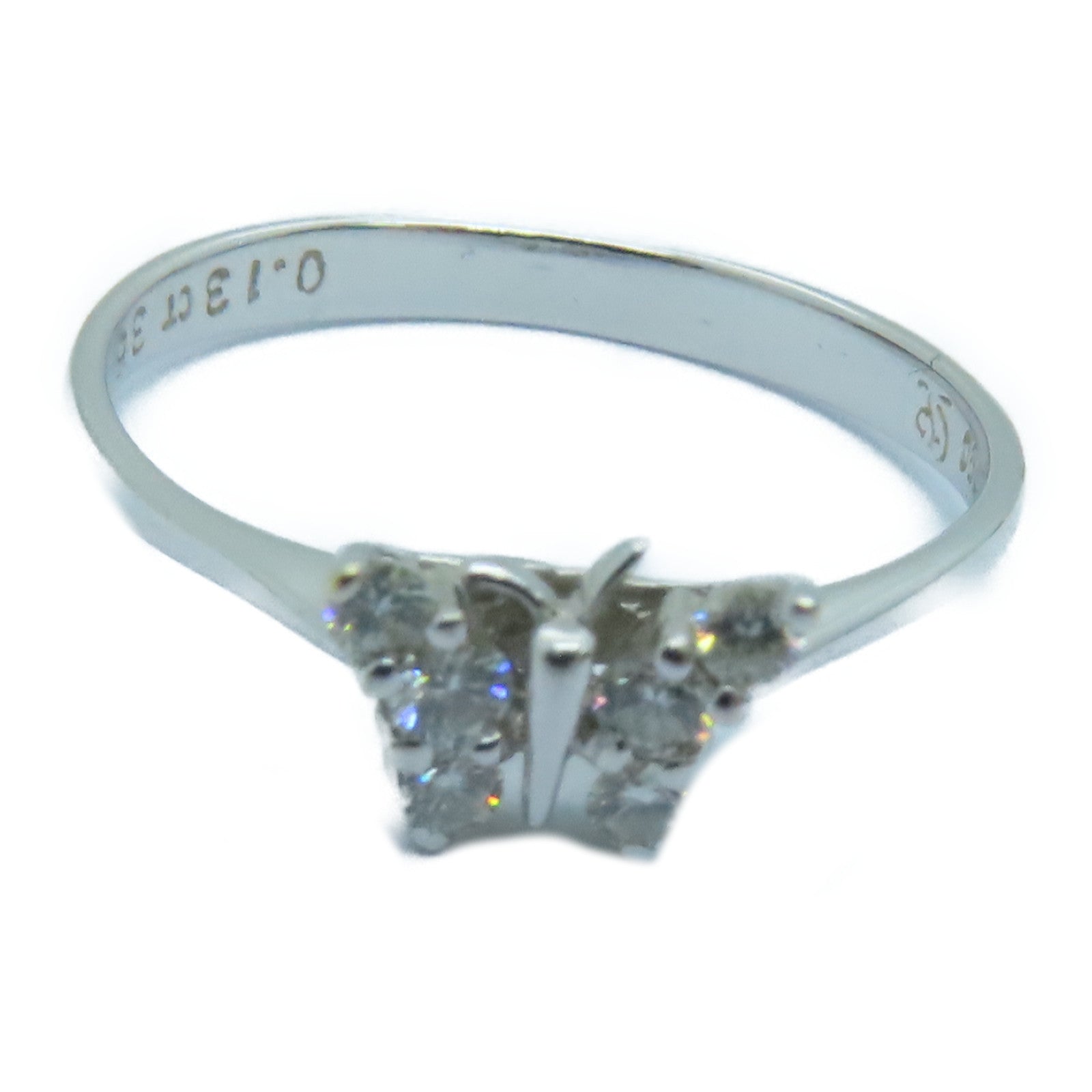 JEWELRY 18K White Gold Diamond Ring 0.13ct Diamond Ring US#5.5