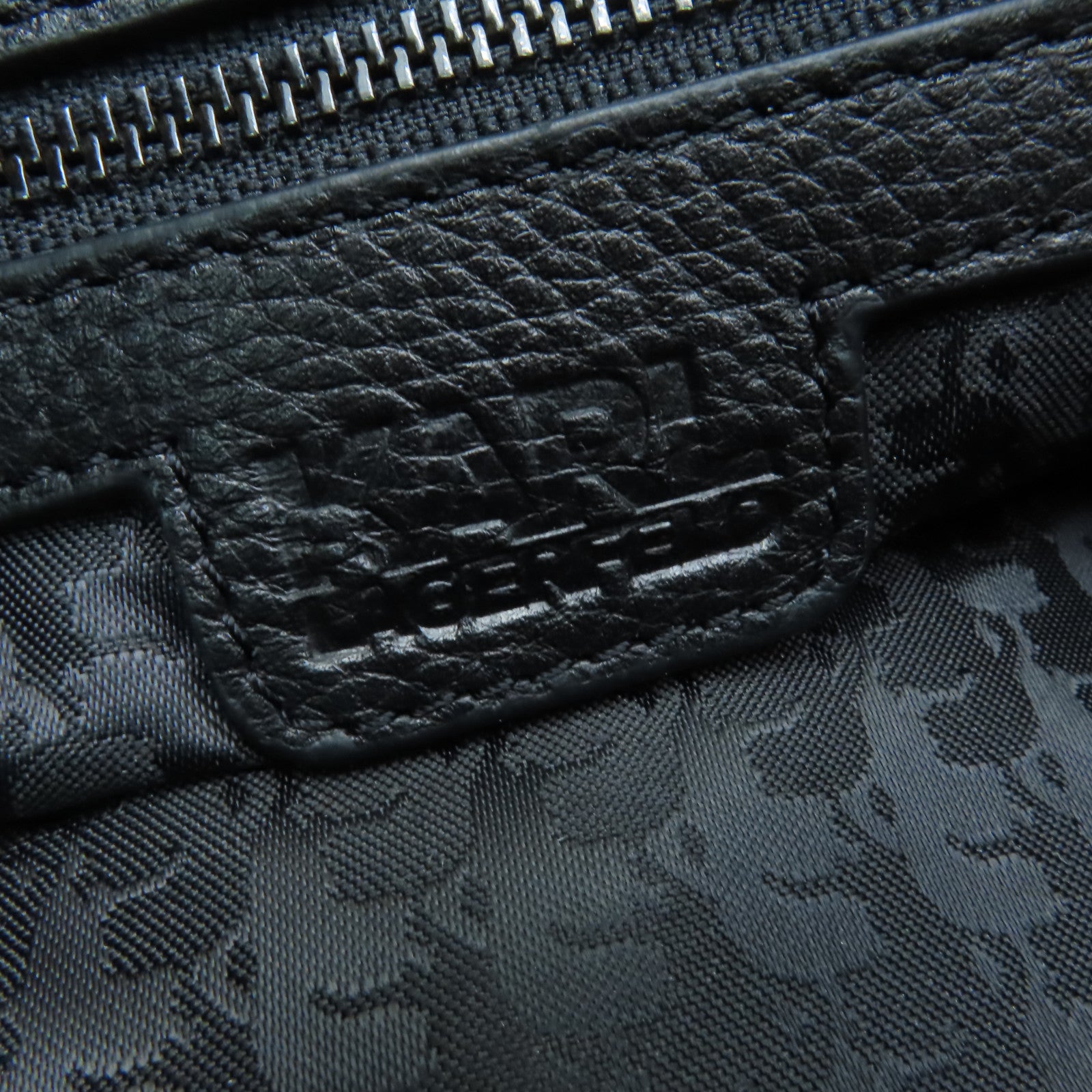 KARL LAGERFELD 牛皮皮革Bucket Bag鏈帶肩背袋黑色