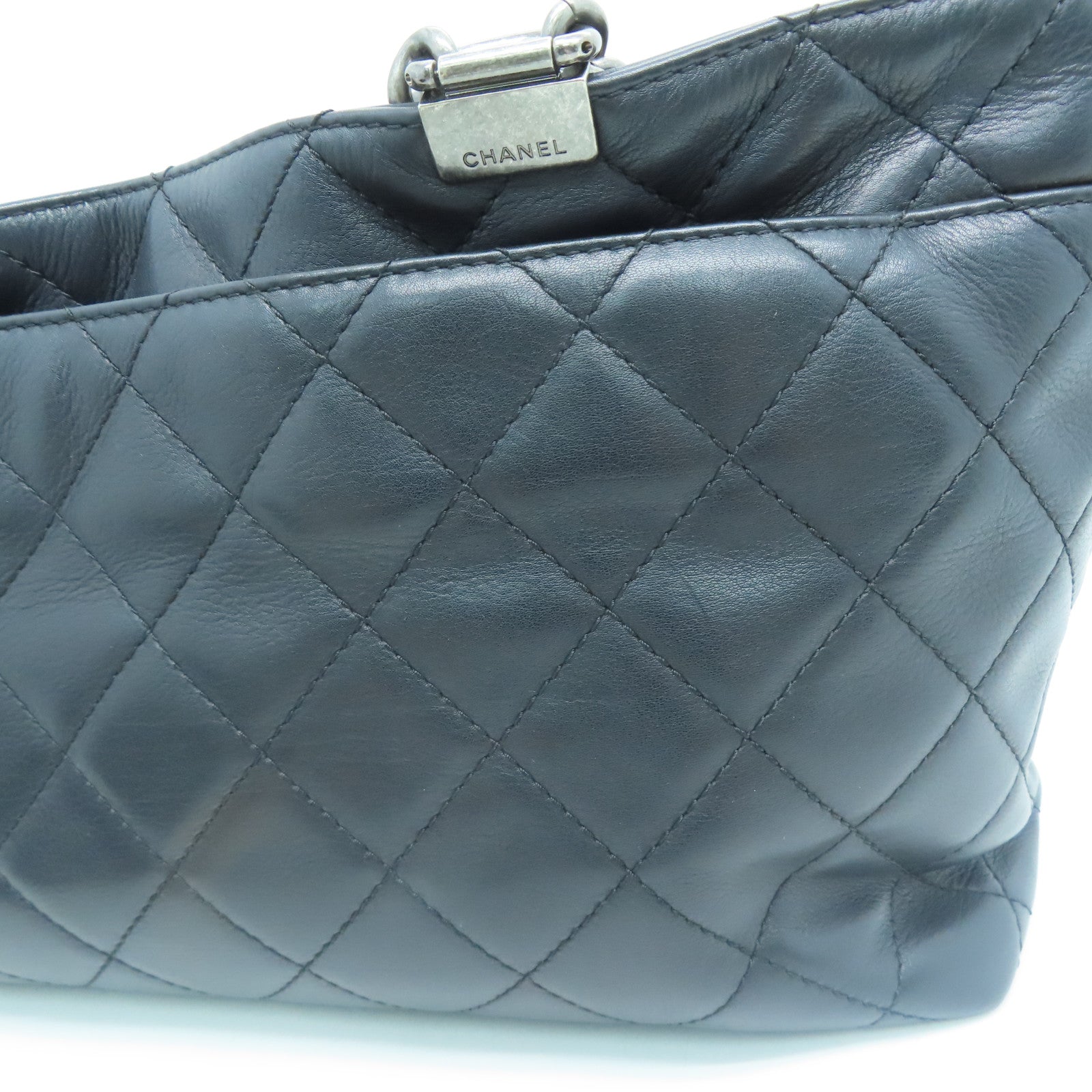 CHANEL [Sharp Discount] Lingge Cowhide Leather 2 Way Shoulder Silver Buckle Handle Shoulder Back Dual-purpose Bag Black
