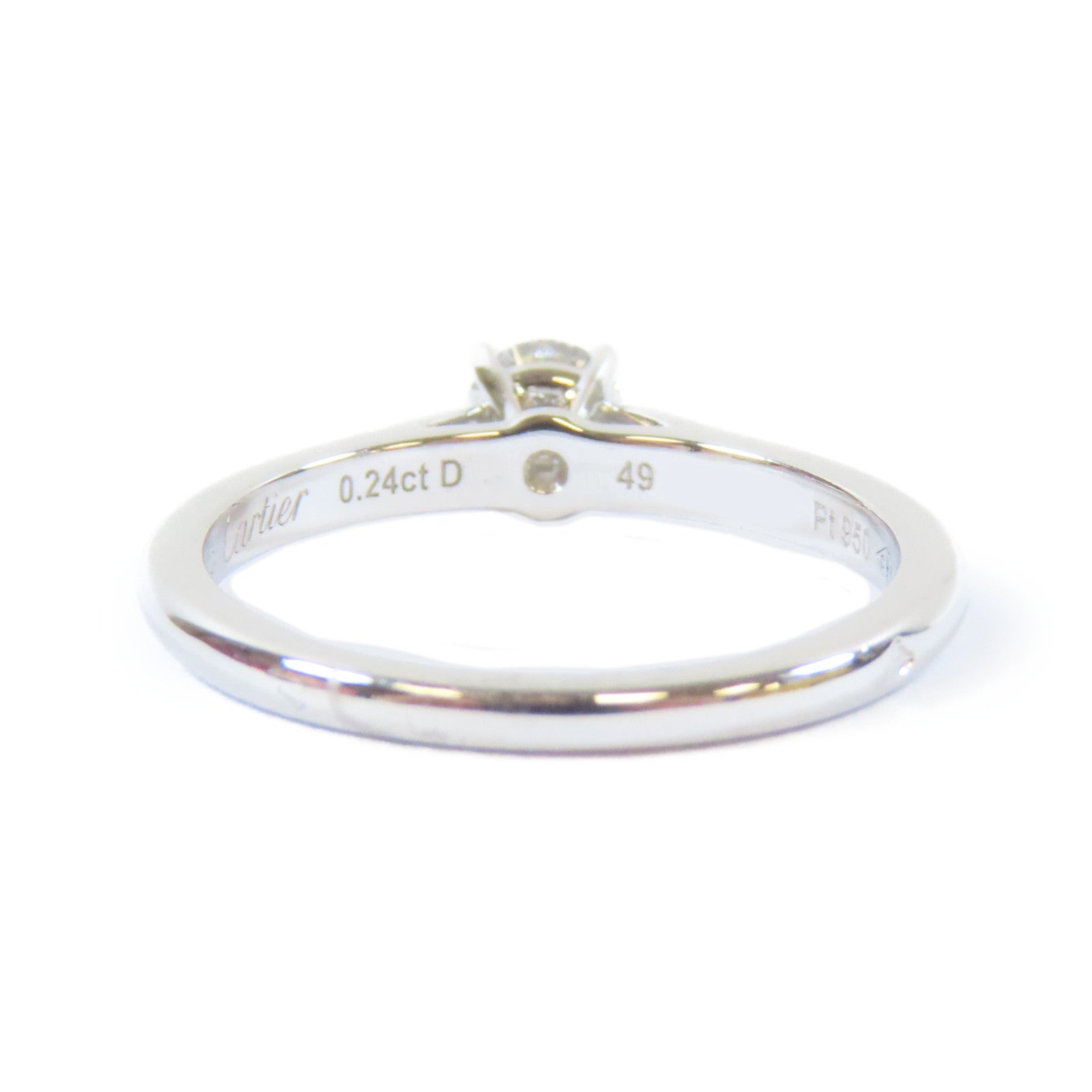 CARTIER PT950鉑金Diamond Ring 0.24ct鑽石戒指Cartier#49/US#4.75