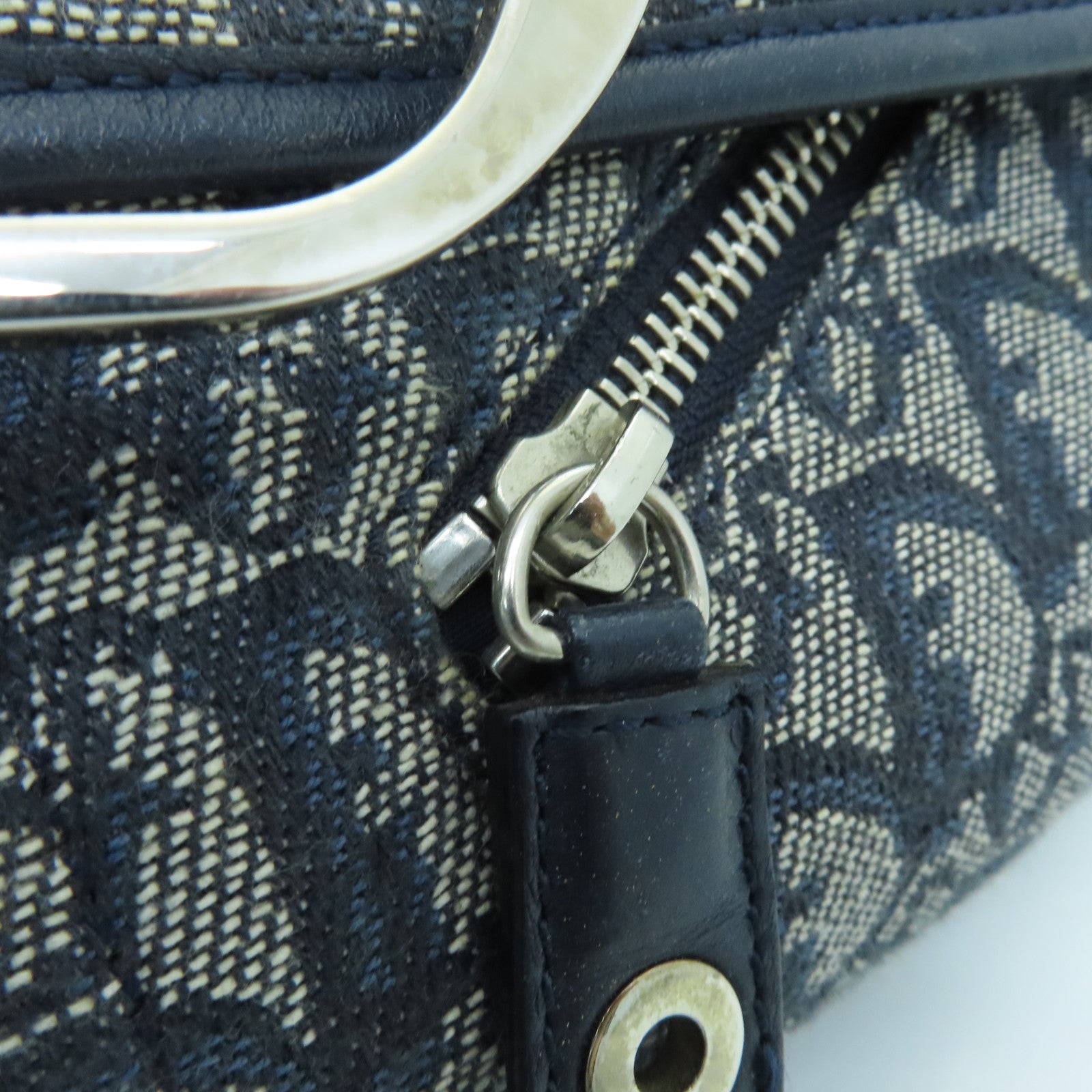Dior canvas Shoulder Bag silver buckle shoulder bag blue
