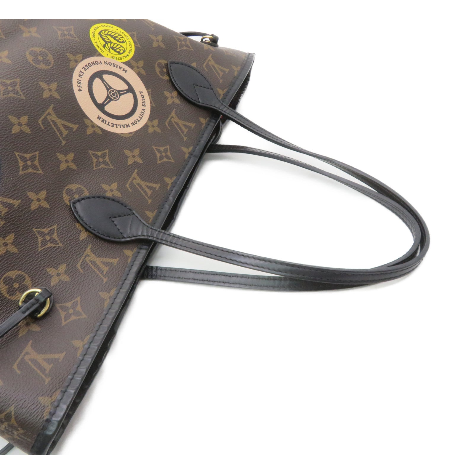 LOUIS VUITTON Monogram Neverfull MM Tote Bag brown