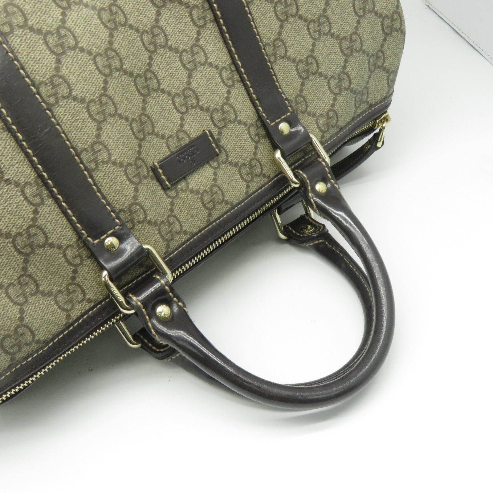 GUCCI GG帆布Hand Bag金扣手挽袋啡色