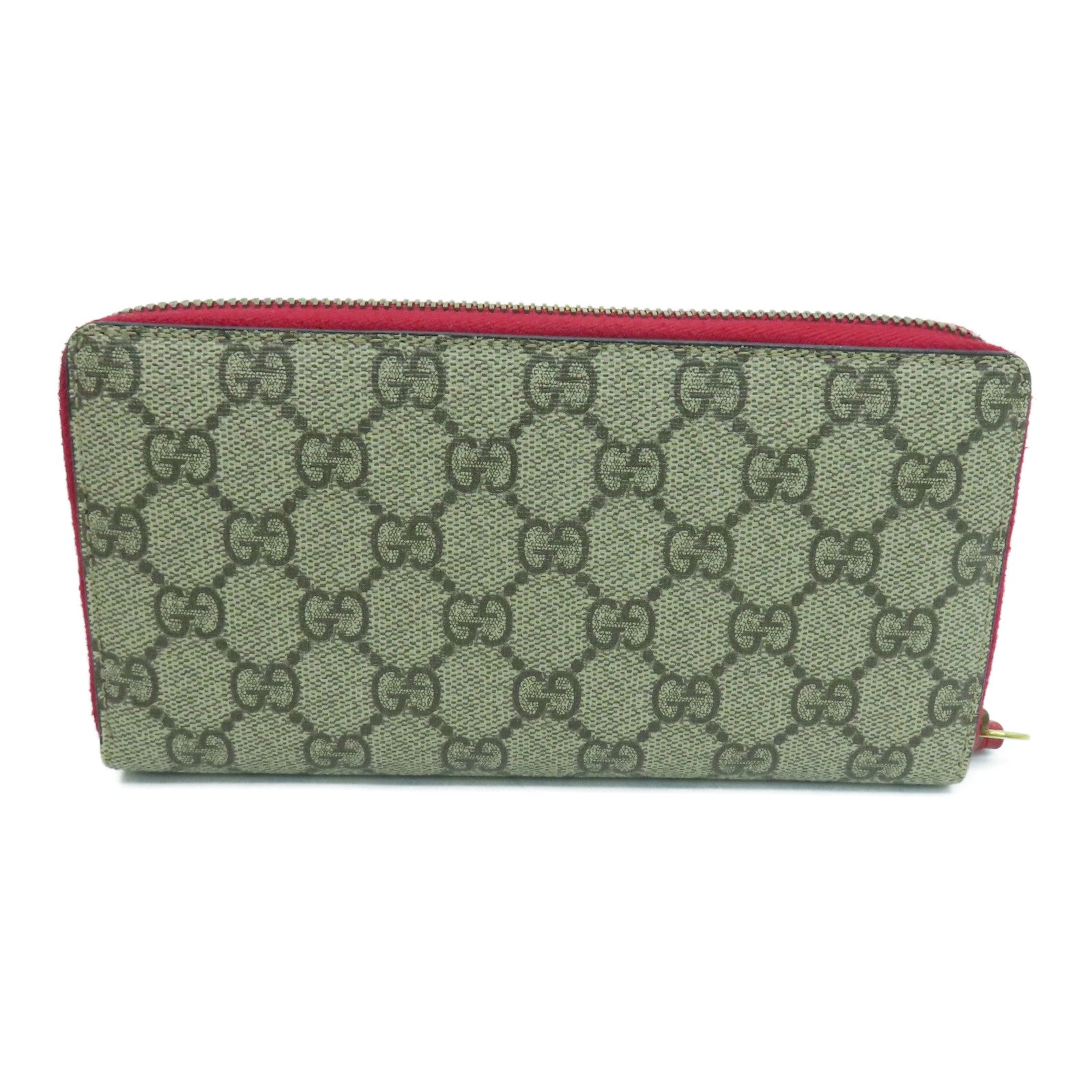 GUCCI 涂层帆布Long Wallet长钱包米色/红色