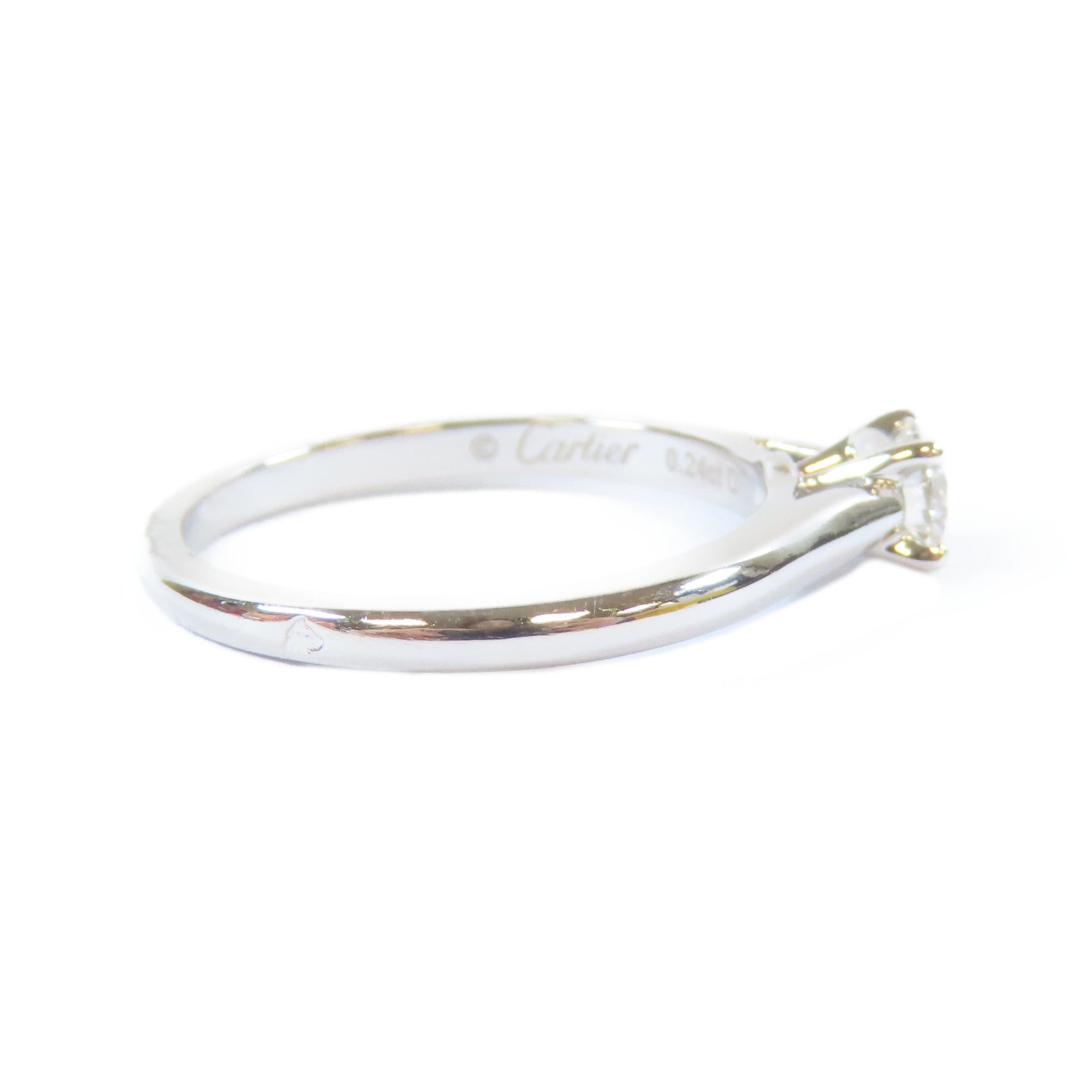 CARTIER PT950鉑金Diamond Ring 0.24ct鑽石戒指Cartier#49/US#4.75