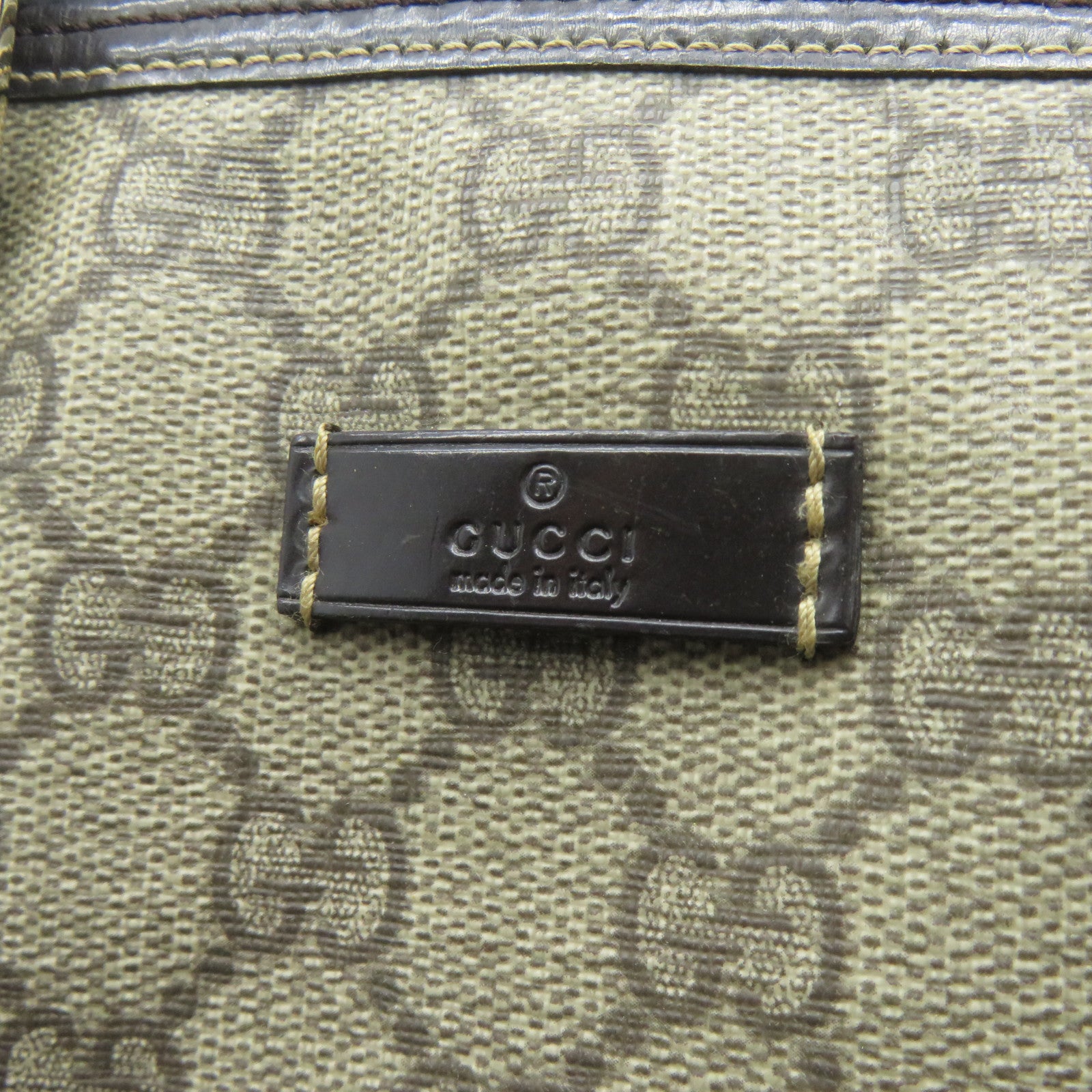 GUCCI GG帆布Hand Bag金扣手挽袋啡色