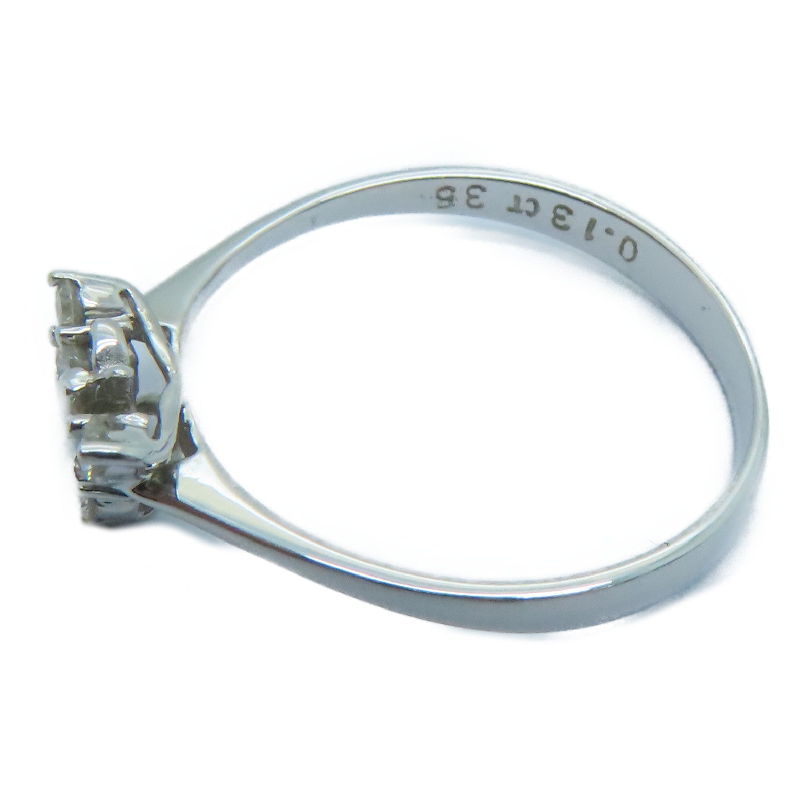 JEWELRY 18K White Gold Diamond Ring 0.13ct Diamond Ring US#5.5