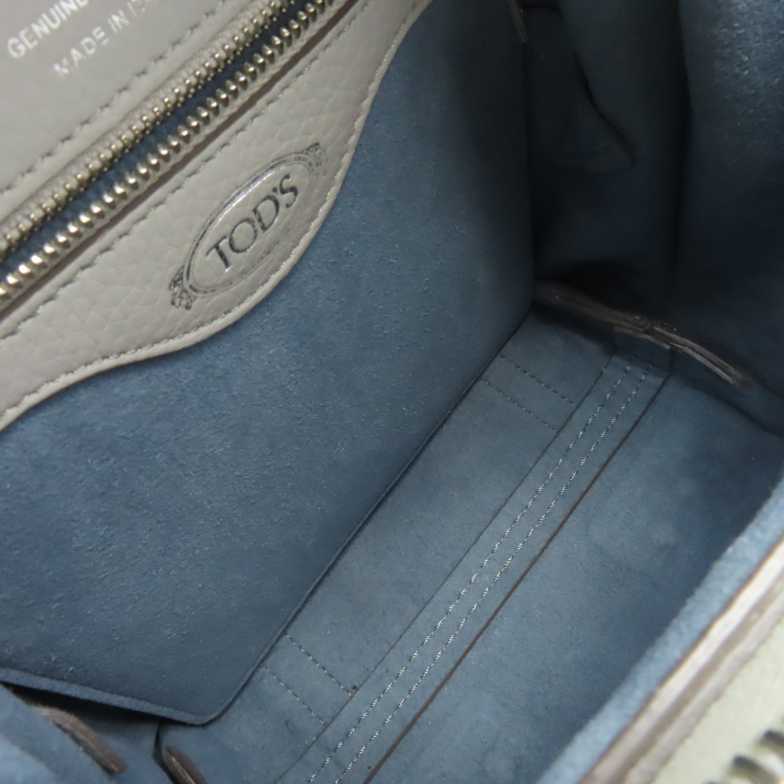 TOD’S 牛皮皮革2Way Shoulder Bag背包肩背兩用袋灰色