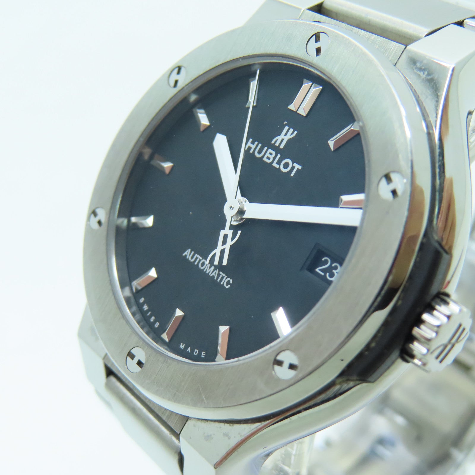 HUBLOT Classic Fusion Titanium Stainless Steel Watch Automatic Movement Black