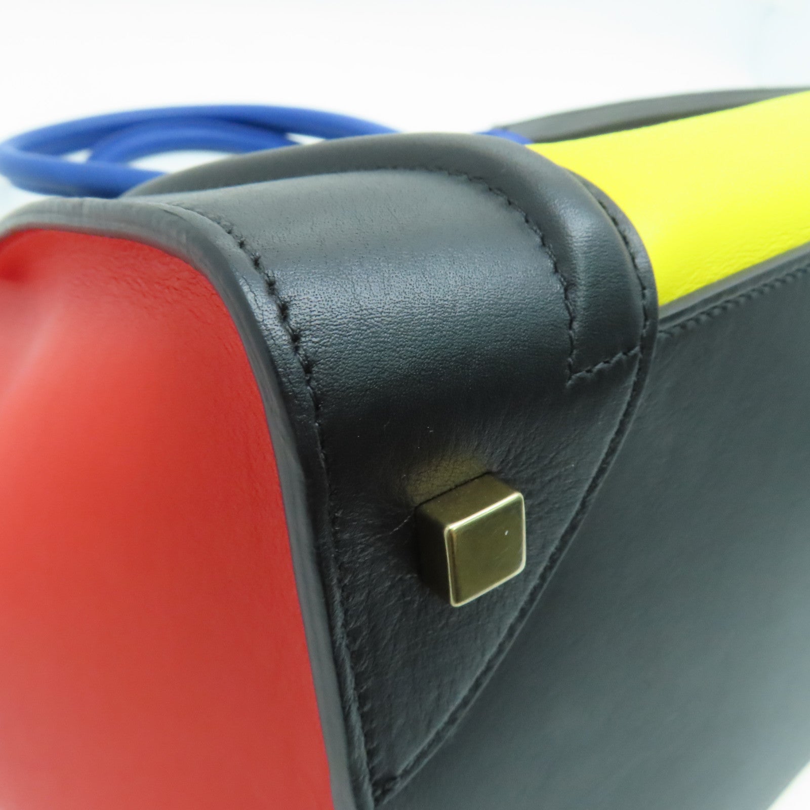 CELINE 牛皮皮革Mini Luggage手挽袋金扣彩色