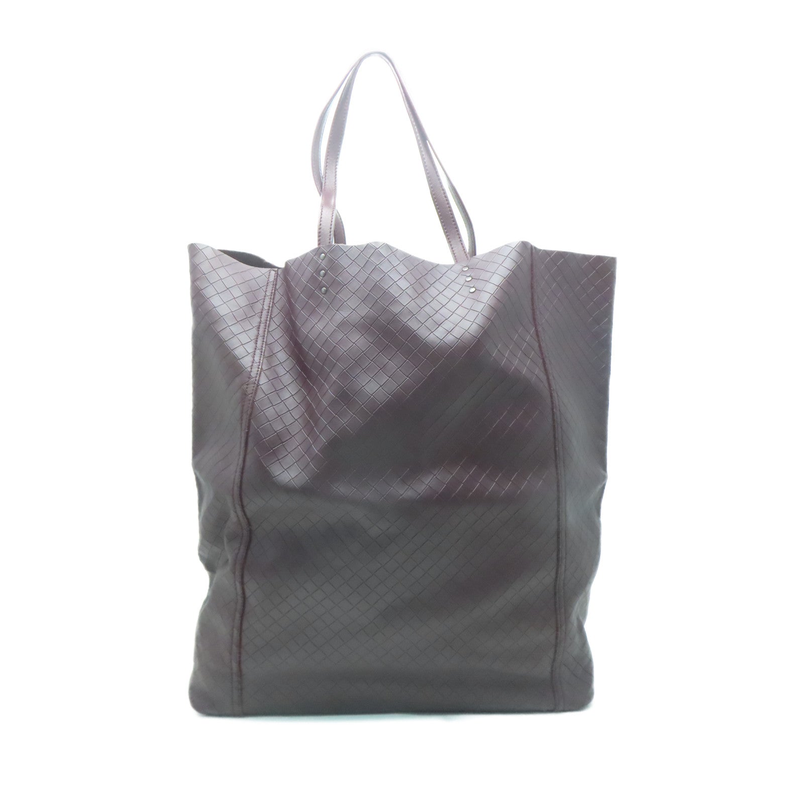 BOTTEGA VENETA 羊皮皮革Tote Bag銀扣手挽袋啡色