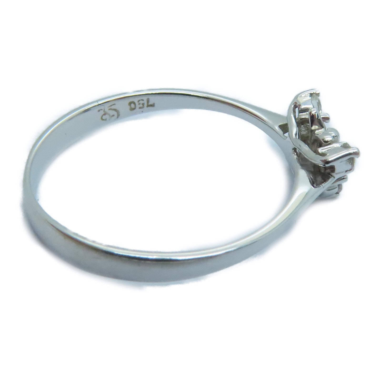 JEWELRY 18K White Gold Diamond Ring 0.13ct Diamond Ring US#5.5