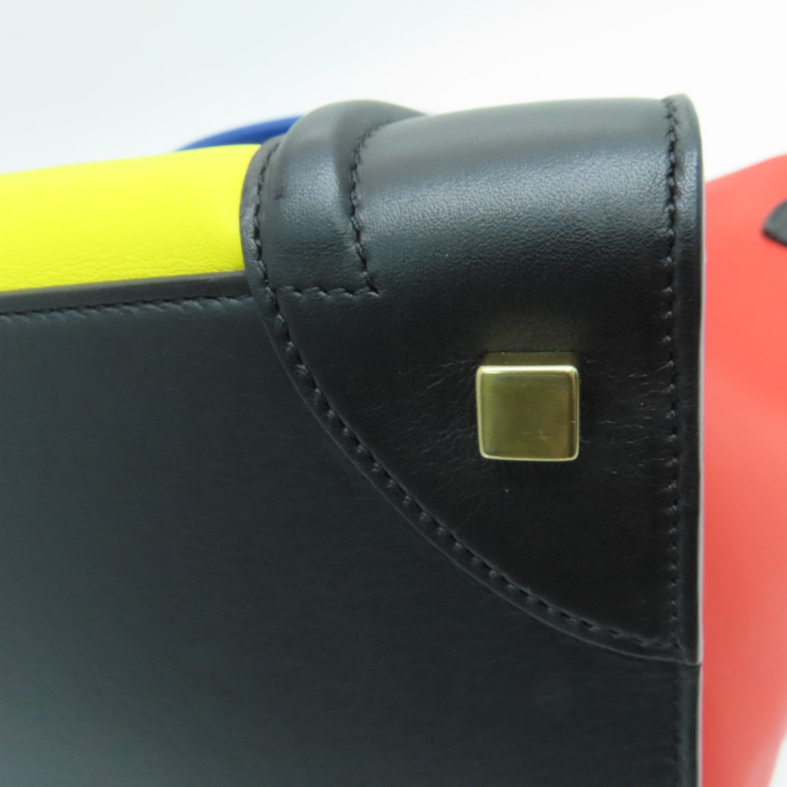 CELINE 牛皮皮革Mini Luggage手挽袋金扣彩色