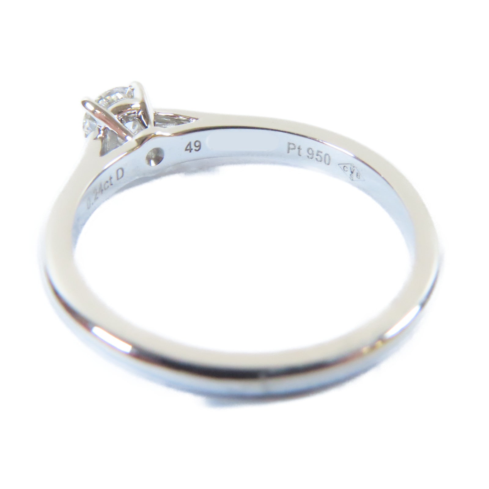 CARTIER PT950鉑金Diamond Ring 0.24ct鑽石戒指Cartier#49/US#4.75