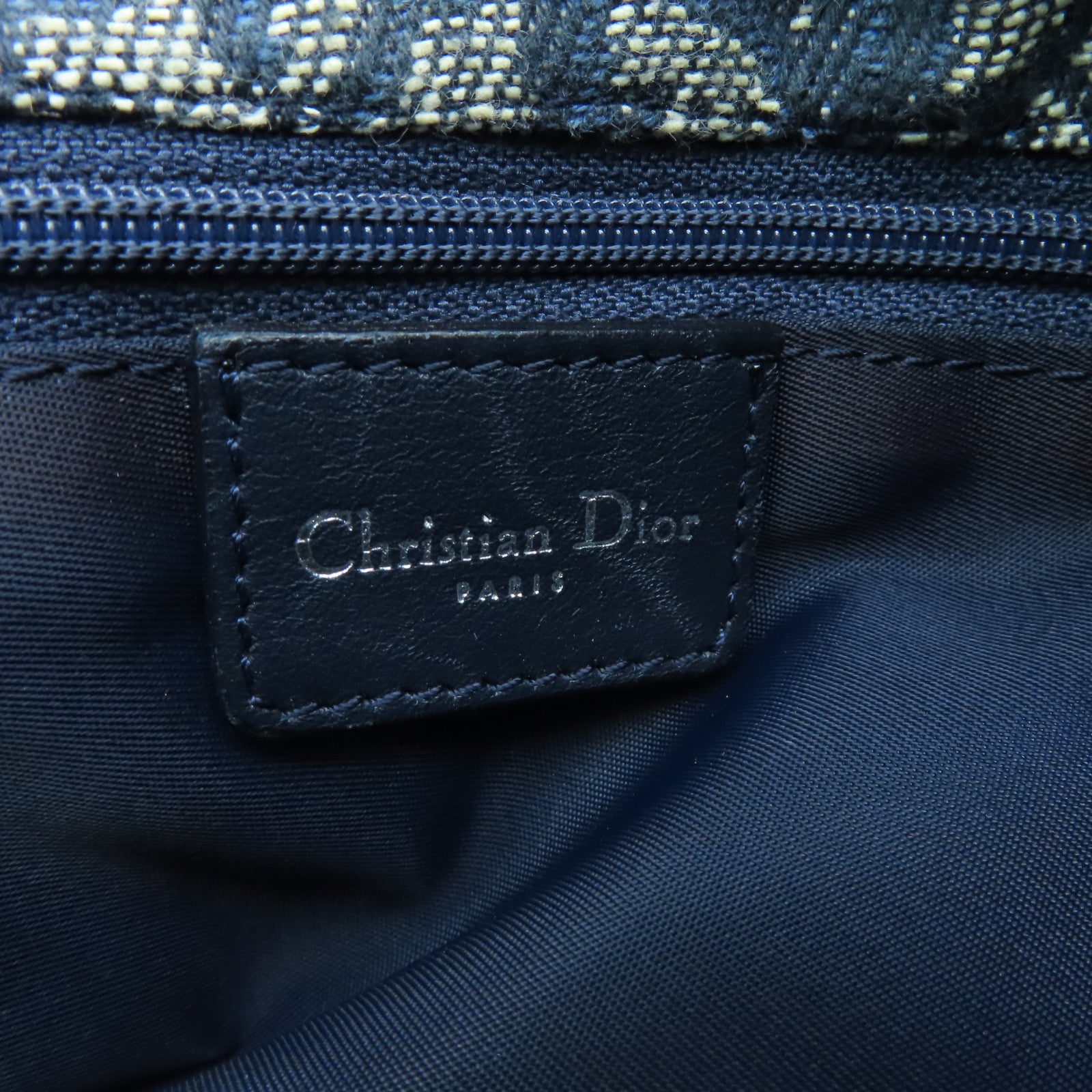 Dior canvas Shoulder Bag silver buckle shoulder bag blue