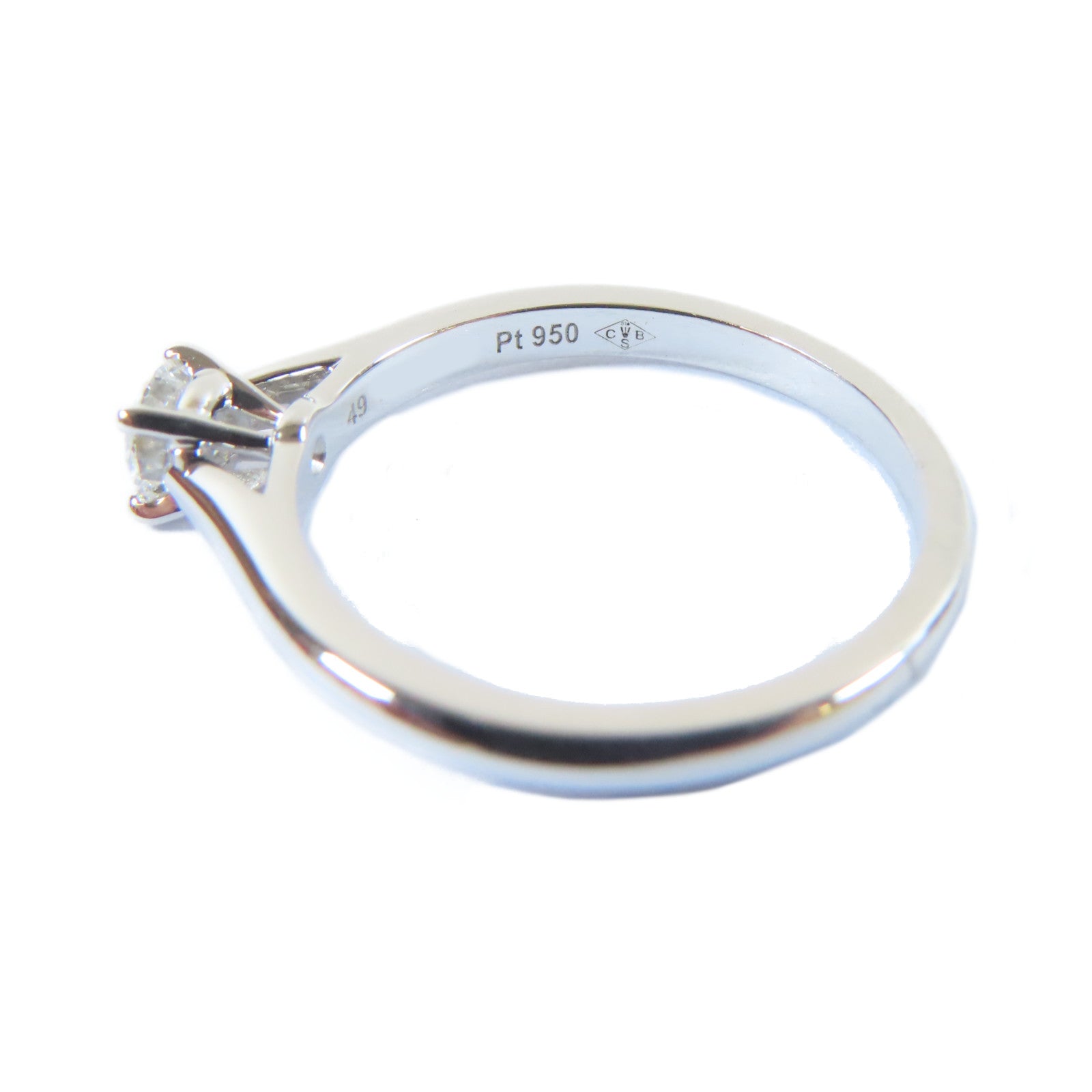 CARTIER PT950鉑金Diamond Ring 0.24ct鑽石戒指Cartier#49/US#4.75
