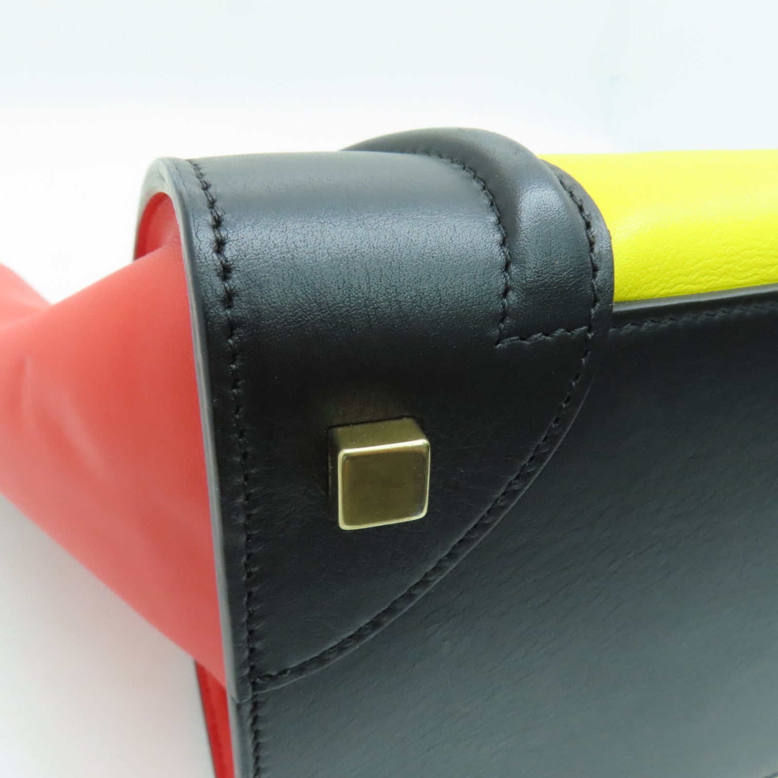 CELINE 牛皮皮革Mini Luggage手挽袋金扣彩色