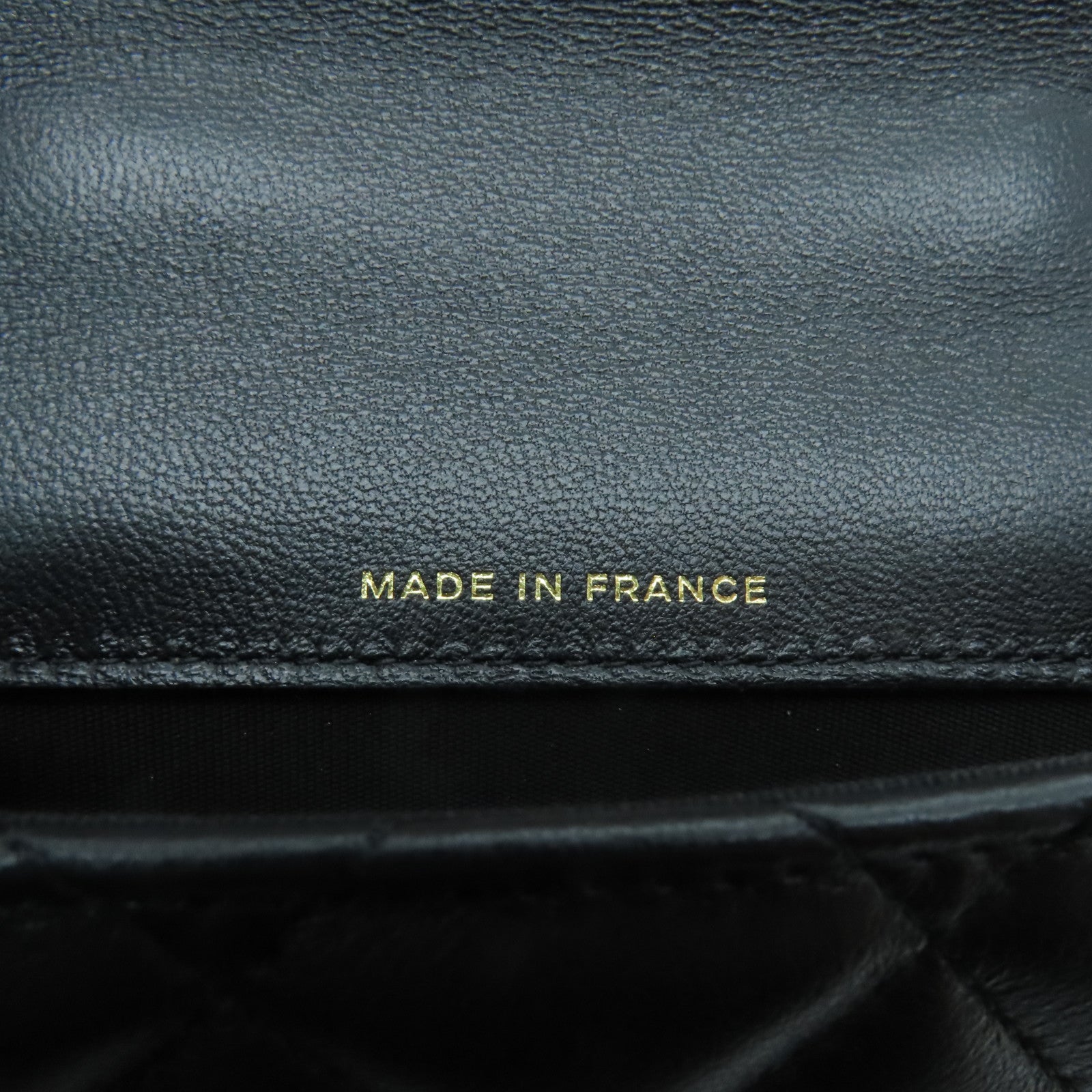 CHANEL 羊皮皮革Flap Coin Purse With Chain金扣鏈帶肩背袋黑色