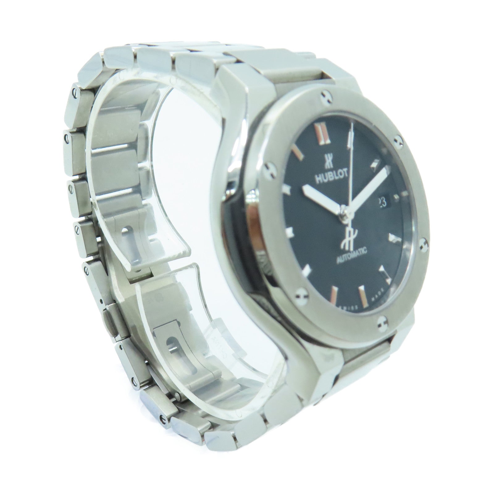 HUBLOT Classic Fusion Titanium Stainless Steel Watch Automatic Movement Black