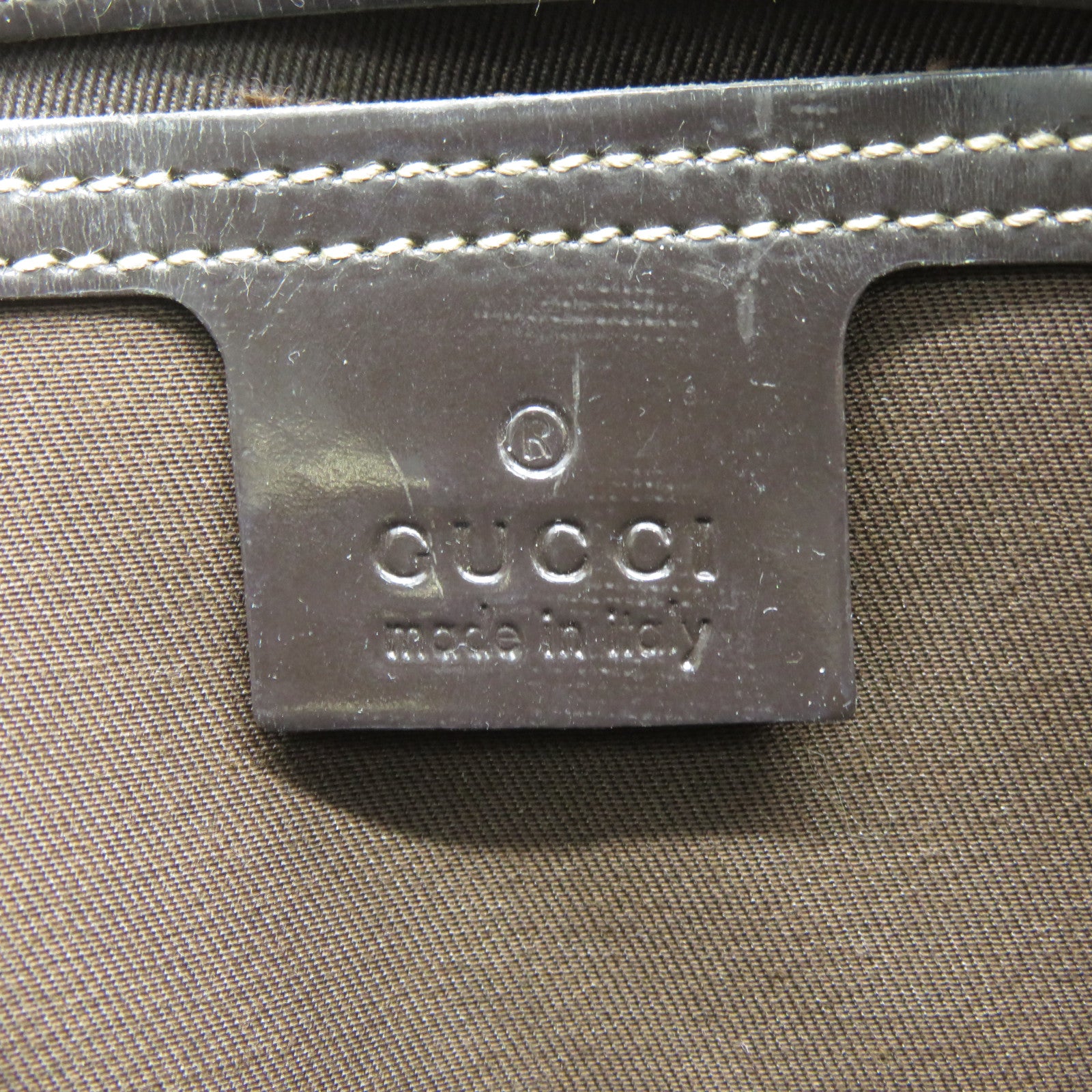 GUCCI GG帆布Hand Bag金扣手挽袋啡色