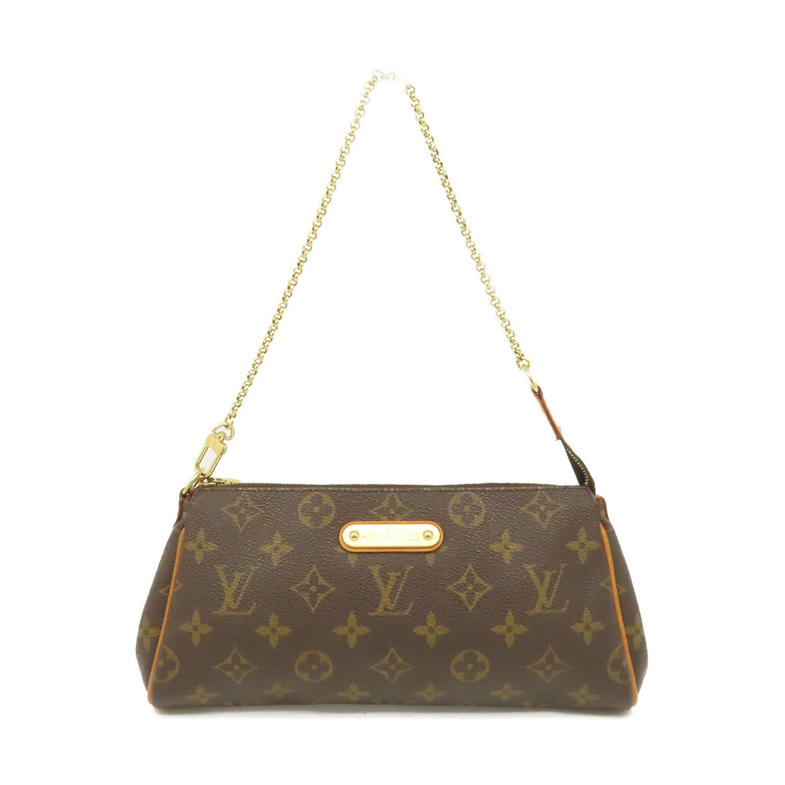 LOUIS VUITTON Monogram Eva Shoulder Bag金扣手挽袋啡色