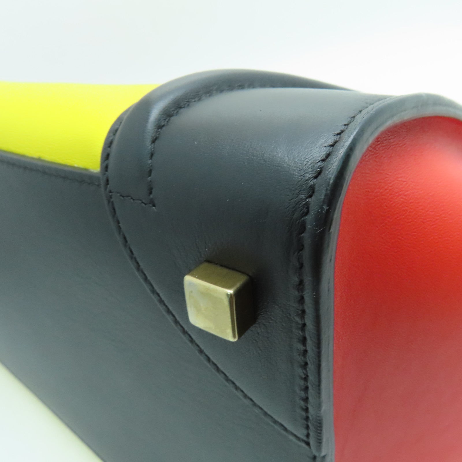 CELINE 牛皮皮革Mini Luggage手挽袋金扣彩色