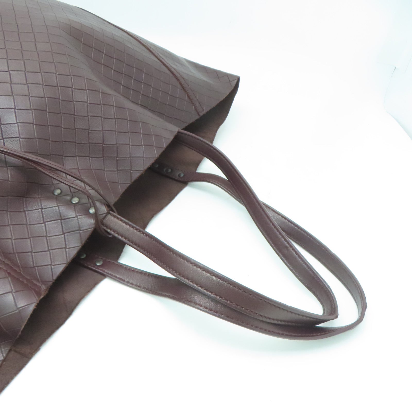 BOTTEGA VENETA 羊皮皮革Tote Bag銀扣手挽袋啡色