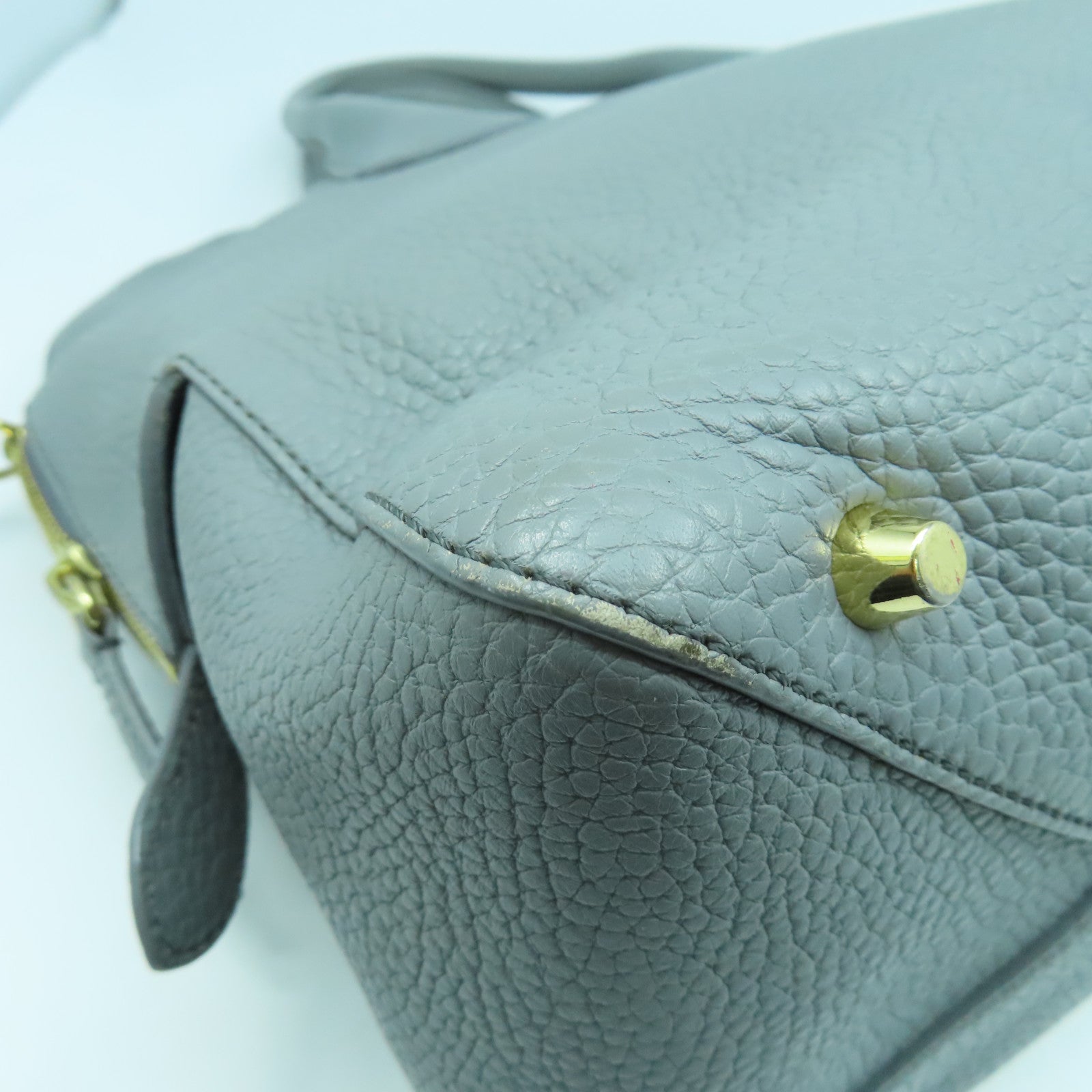 BURBERRY 牛皮皮革2 Way Shoulder Bag金扣手挽肩背兩用袋灰色
