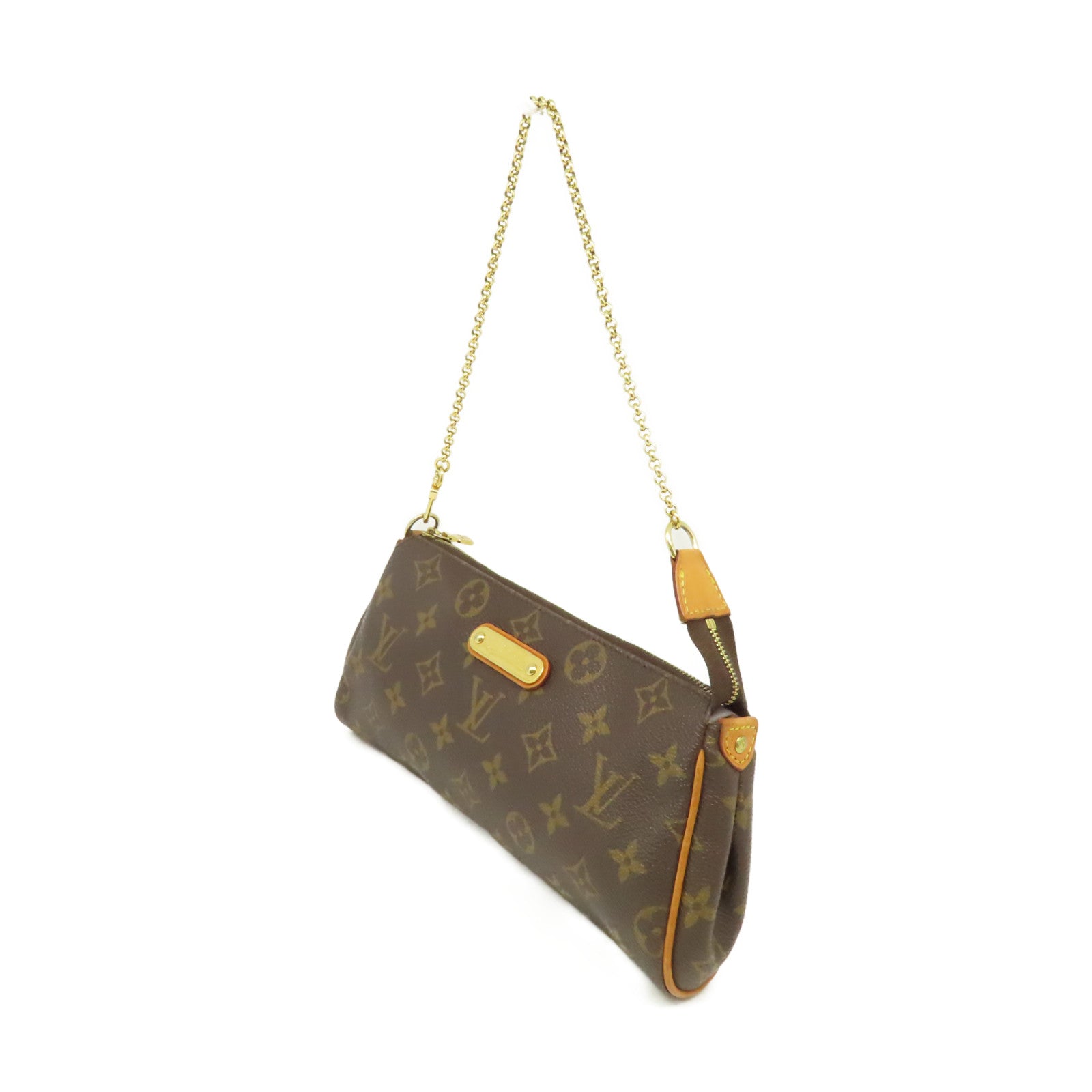 LOUIS VUITTON Monogram Eva Shoulder Bag金扣手挽袋啡色