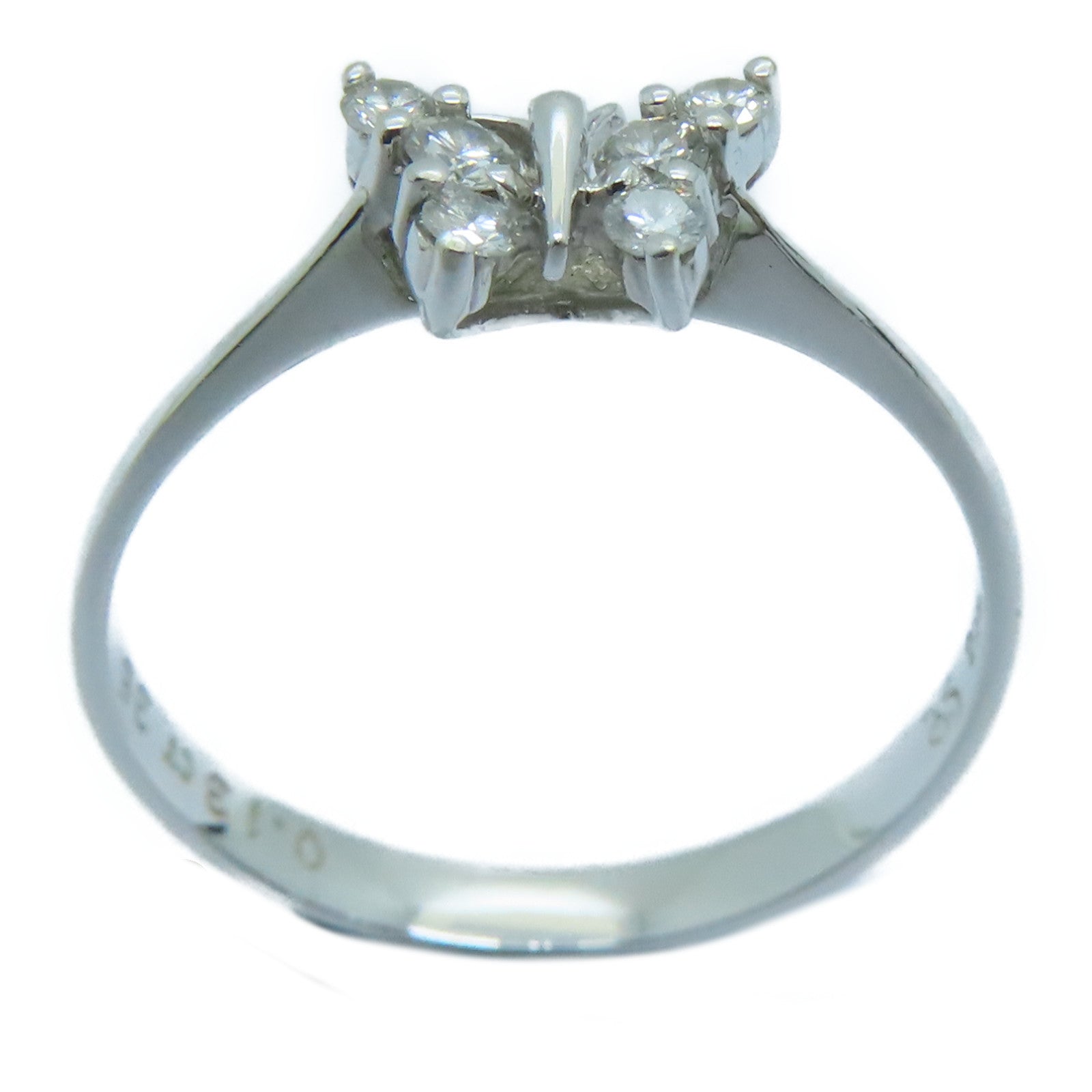 JEWELRY 18K White Gold Diamond Ring 0.13ct Diamond Ring US#5.5