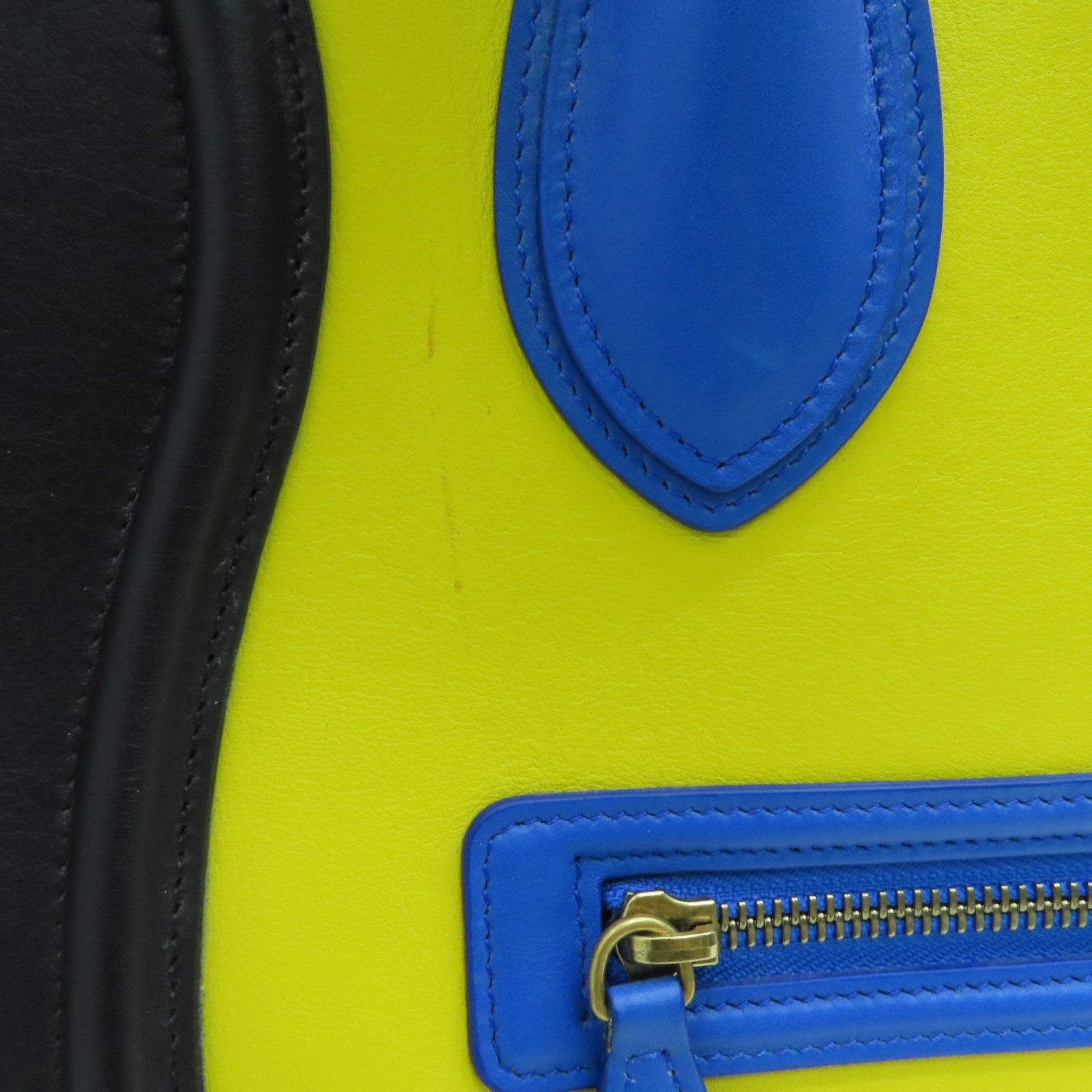 CELINE 牛皮皮革Mini Luggage手挽袋金扣彩色