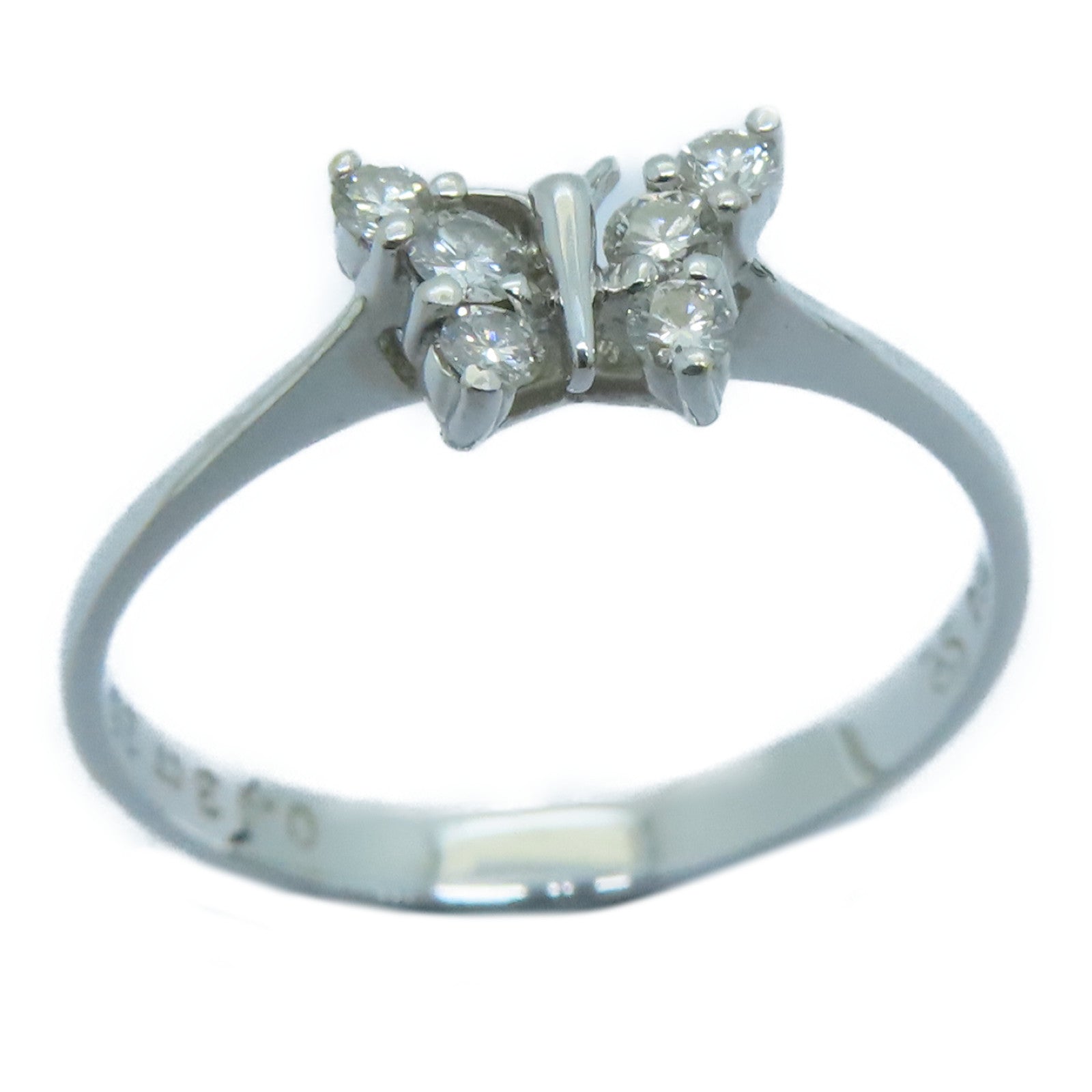 JEWELRY 18K White Gold Diamond Ring 0.13ct Diamond Ring US#5.5