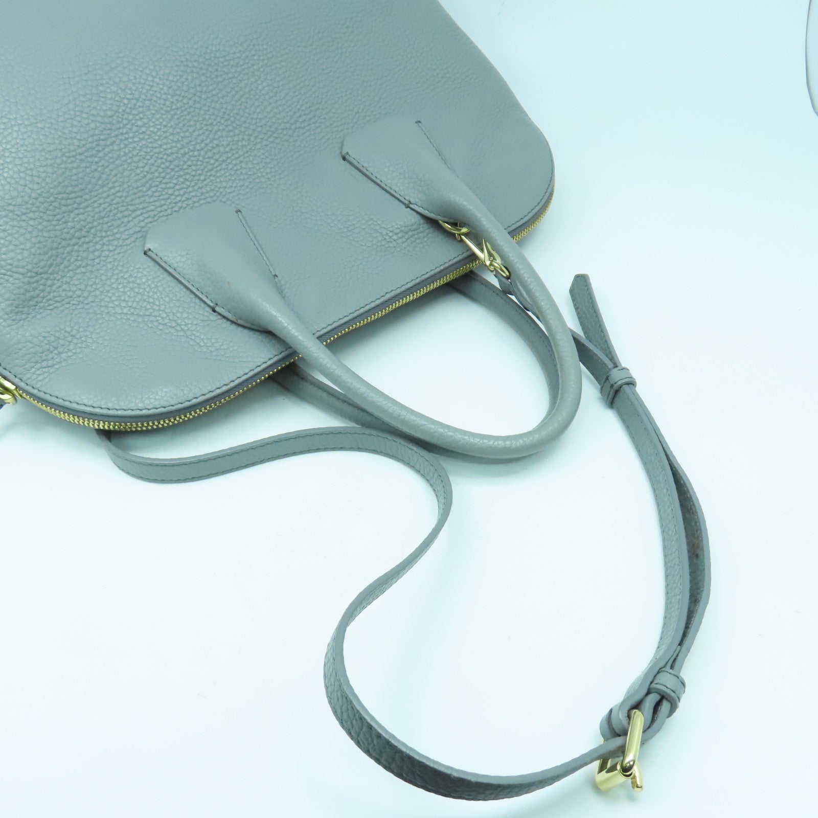 BURBERRY 牛皮皮革2 Way Shoulder Bag金扣手挽肩背兩用袋灰色