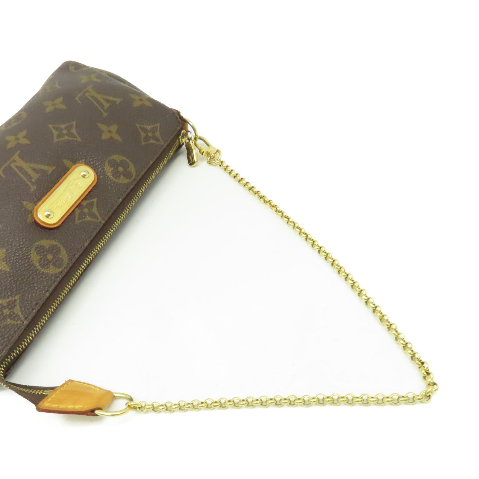 LOUIS VUITTON Monogram Eva Shoulder Bag金扣手挽袋啡色