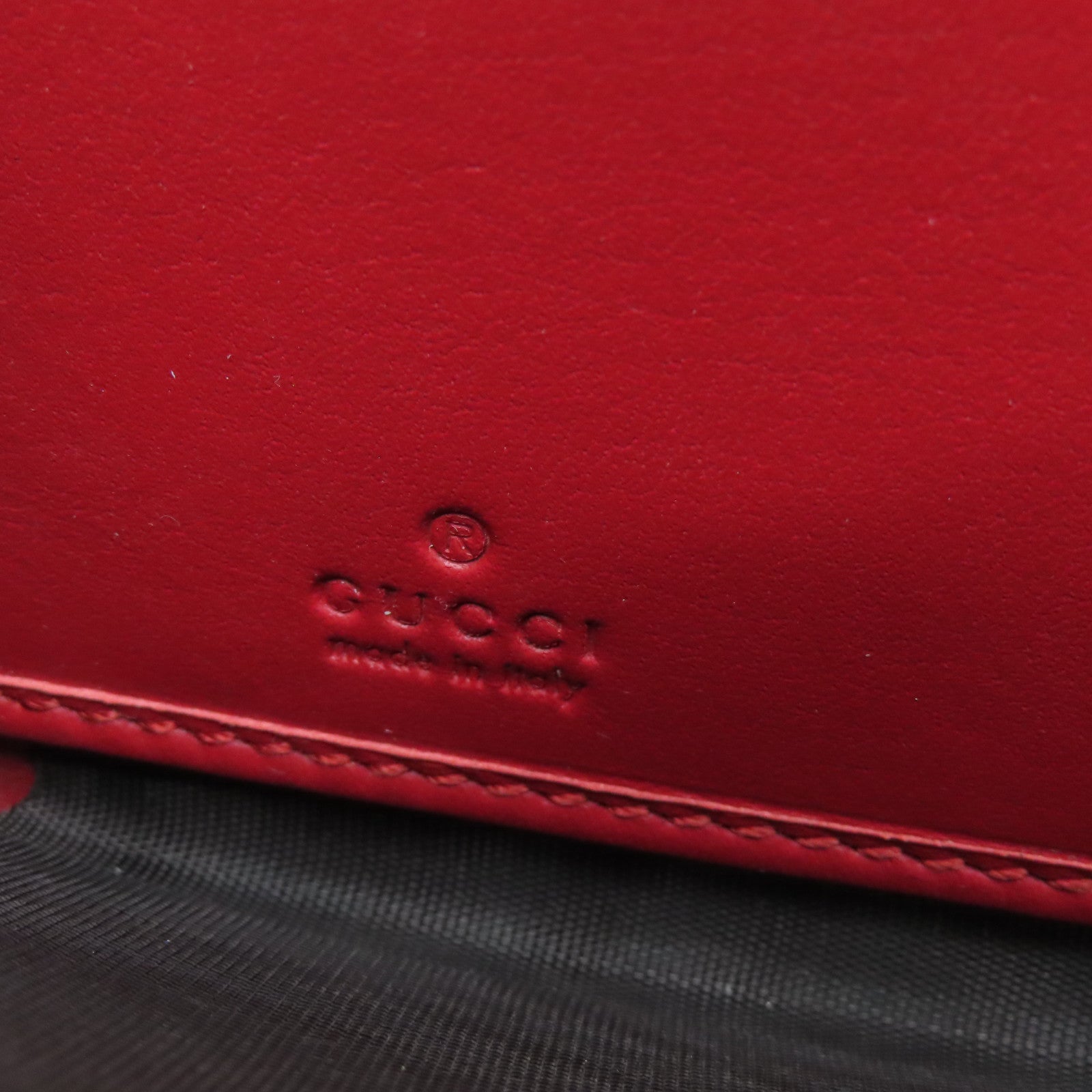 GUCCI 涂层帆布Long Wallet长钱包米色/红色