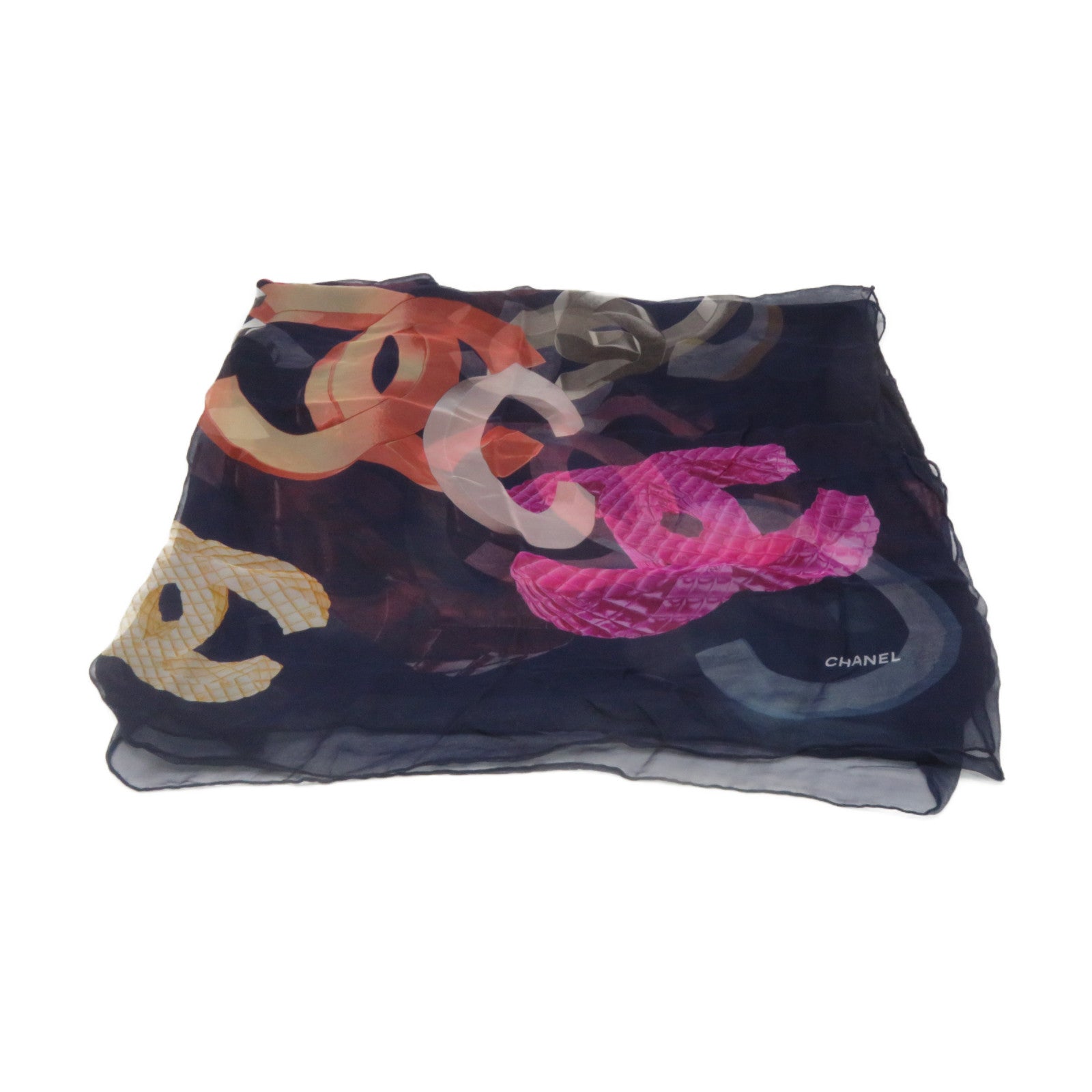 CHANEL 絲質Scarf絲巾紫色/彩色