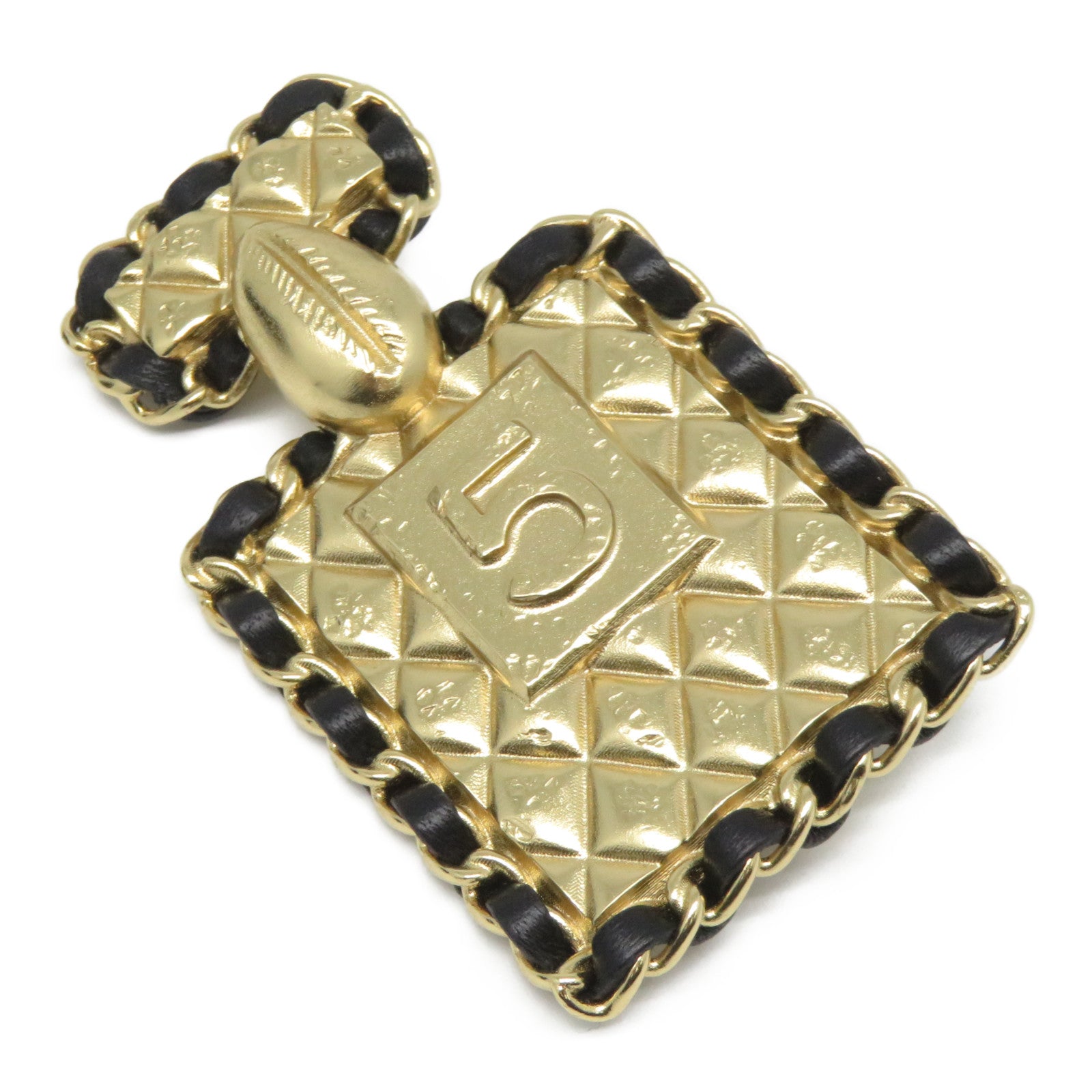CHANEL 金屬Brooch胸針金色/黑色