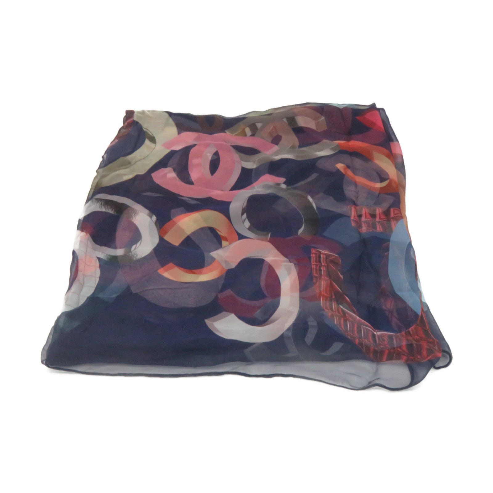 CHANEL 絲質Scarf絲巾紫色/彩色