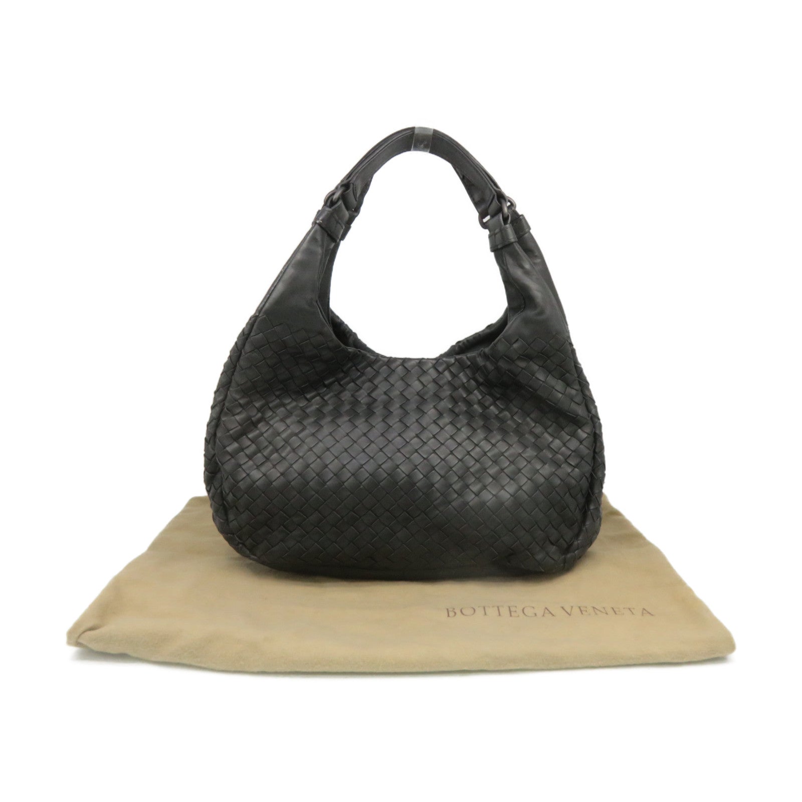 BOTTEGA VENETA 織紋皮革Shoulder Bag肩背袋碳灰色