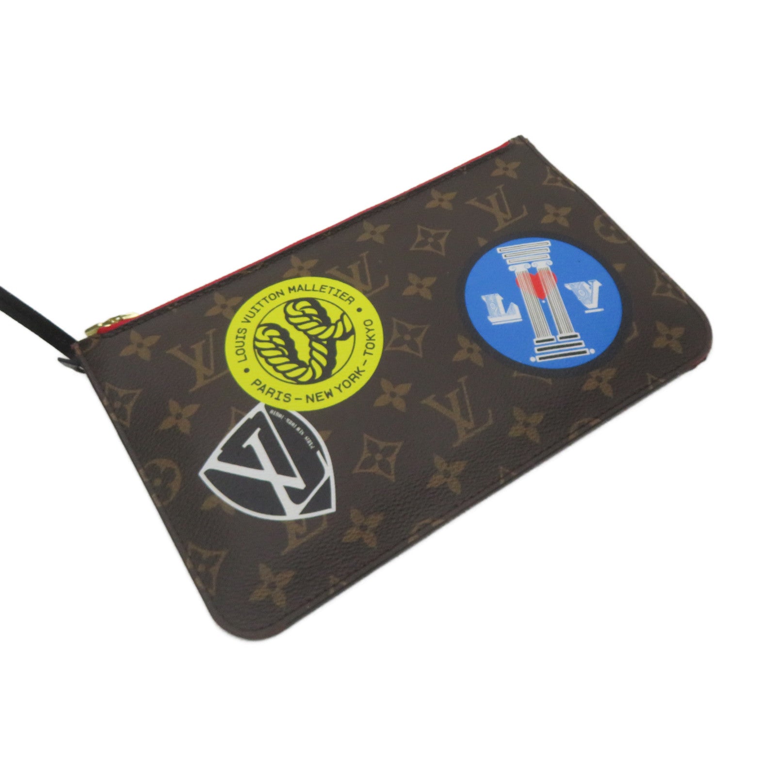 LOUIS VUITTON Monogram Neverfull MM Tote Bag brown