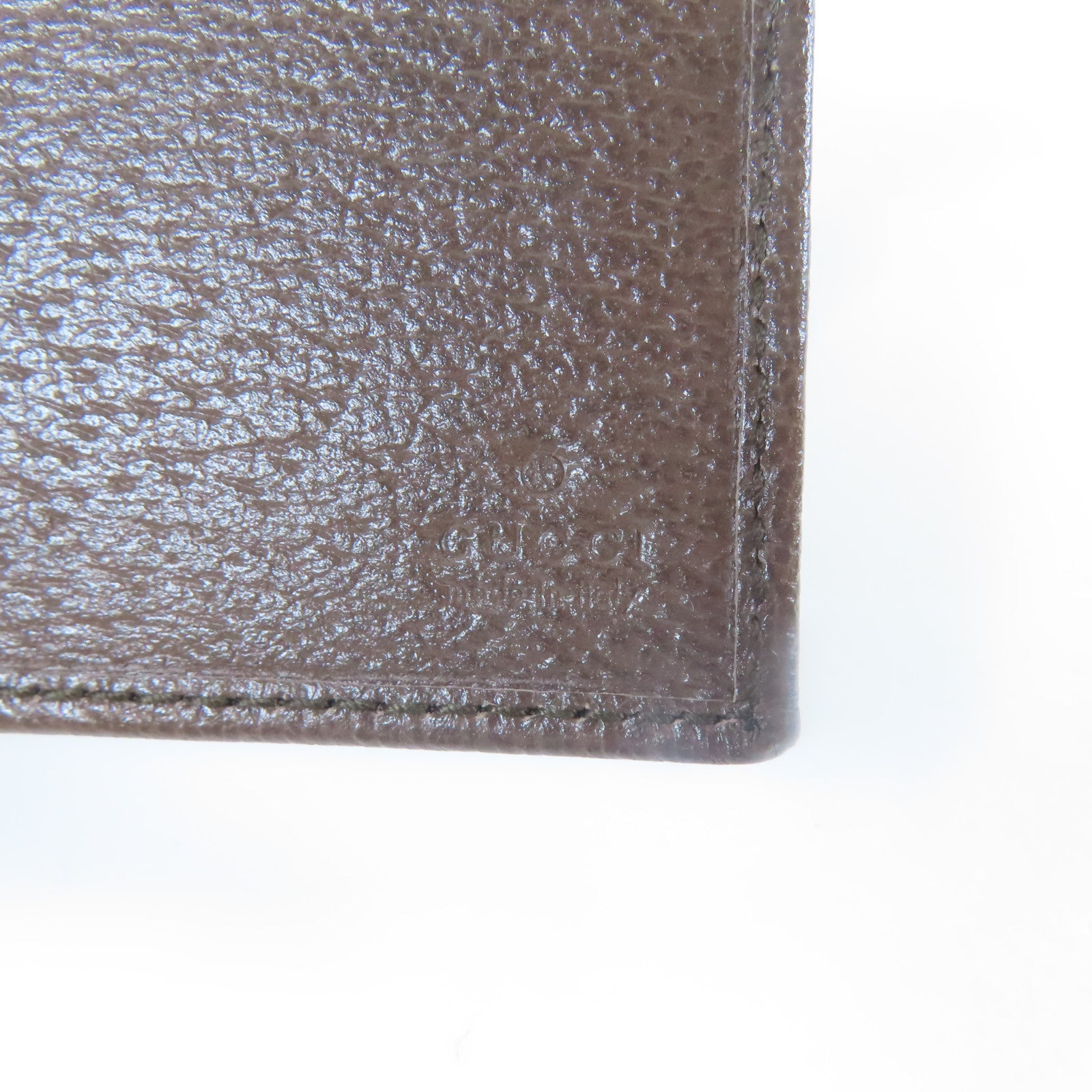 GUCCI 塗層帆布Wallet金扣錢包灰色/啡色