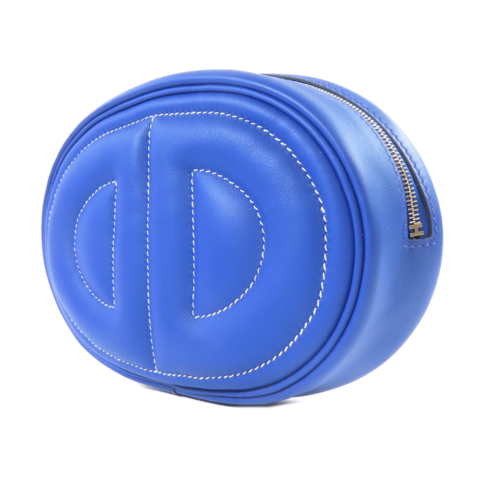 HERMES Veau Swift皮革In The Loop Belt Bag銀扣腰包藍色