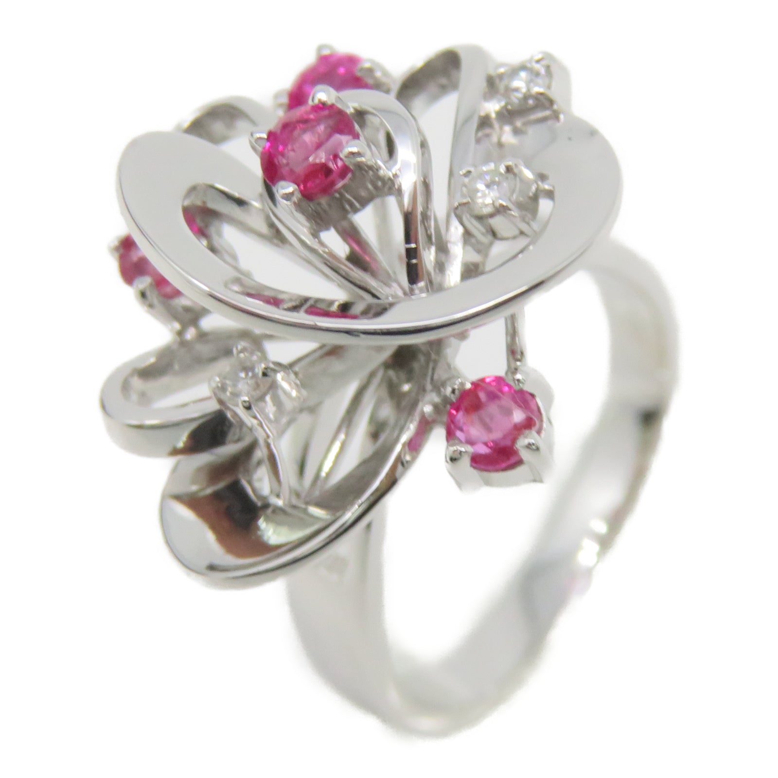 JEWELRY 【激減優惠】14K白金Ring紅寶石戒指US#5