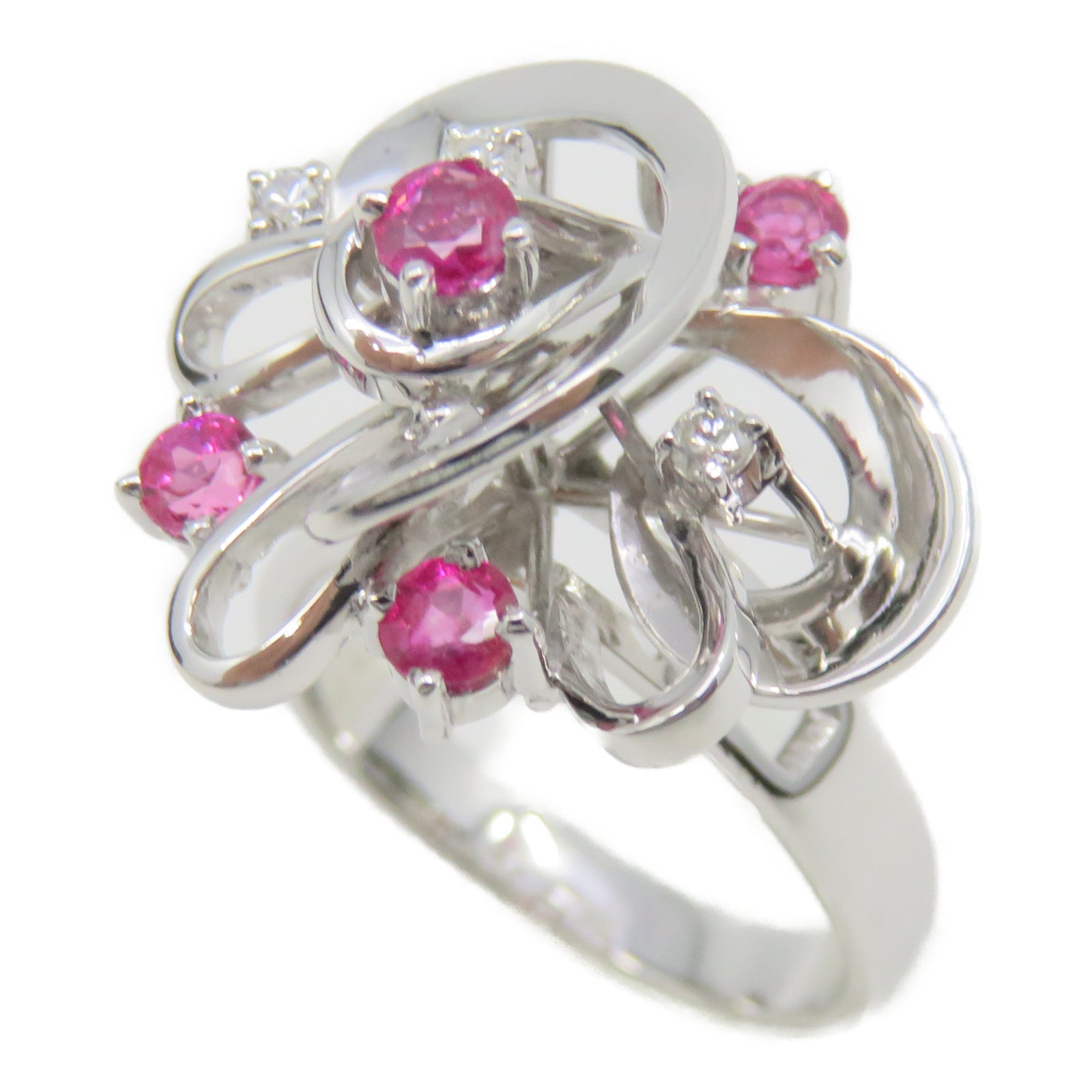 JEWELRY 【激減優惠】14K白金Ring紅寶石戒指US#5