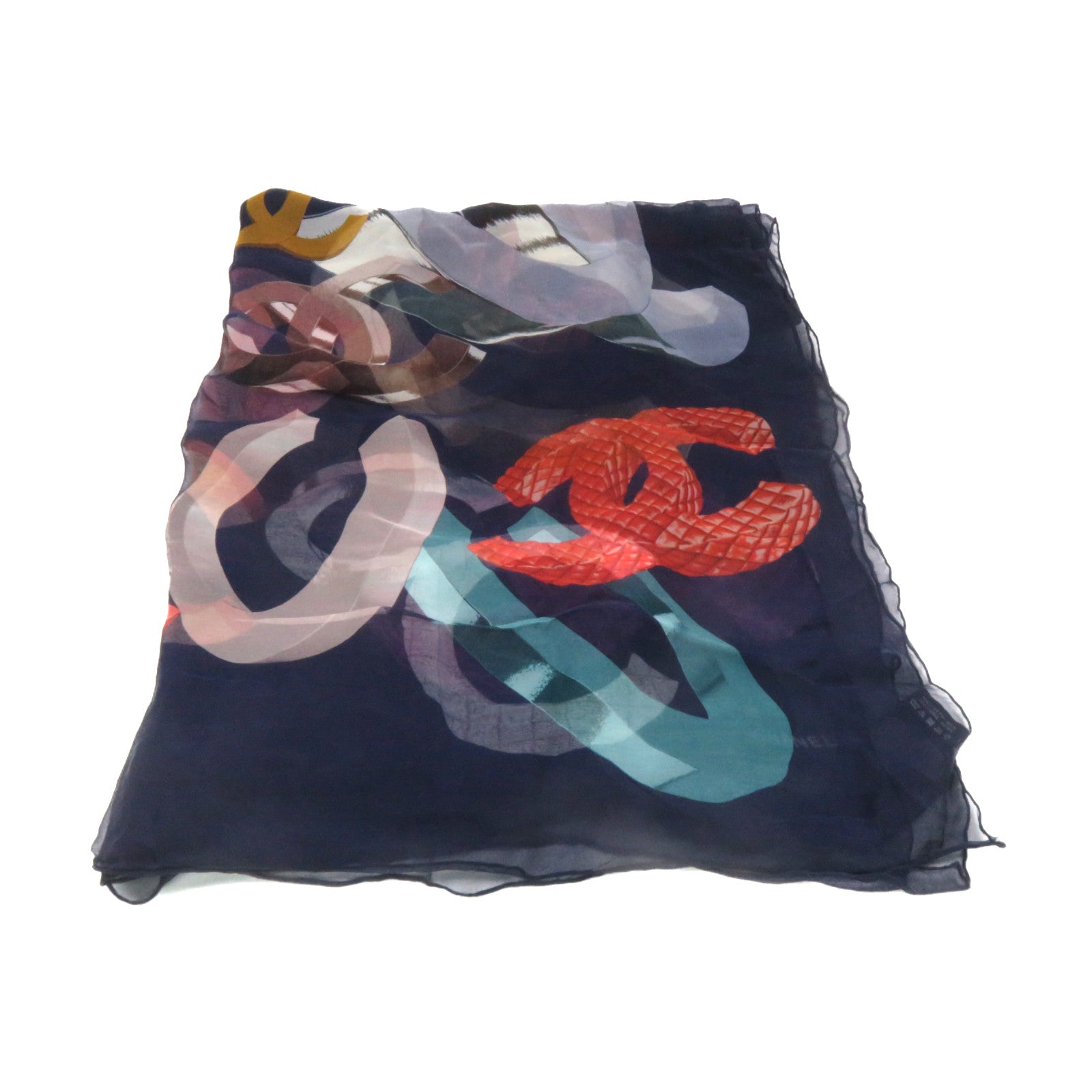 CHANEL 絲質Scarf絲巾紫色/彩色