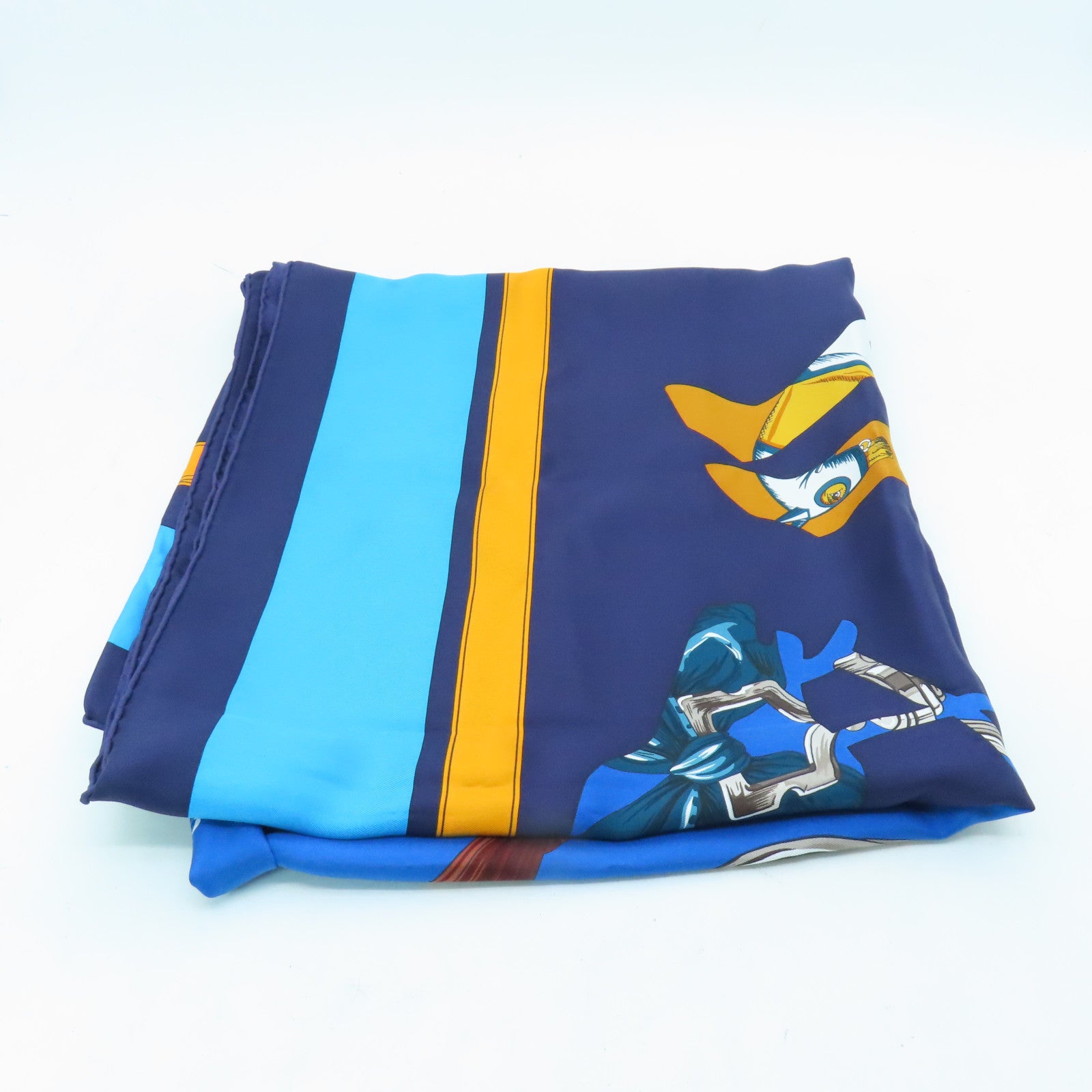 HERMES Silk Scarf Blue